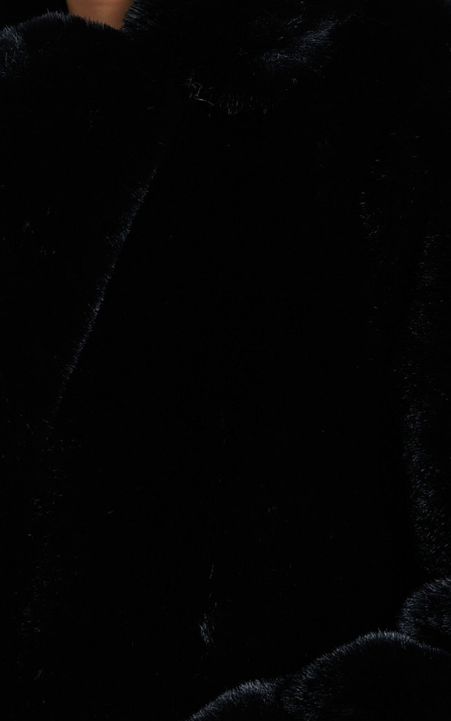 Maxwell Coat - Long Line Faux Fur Coat in Black
