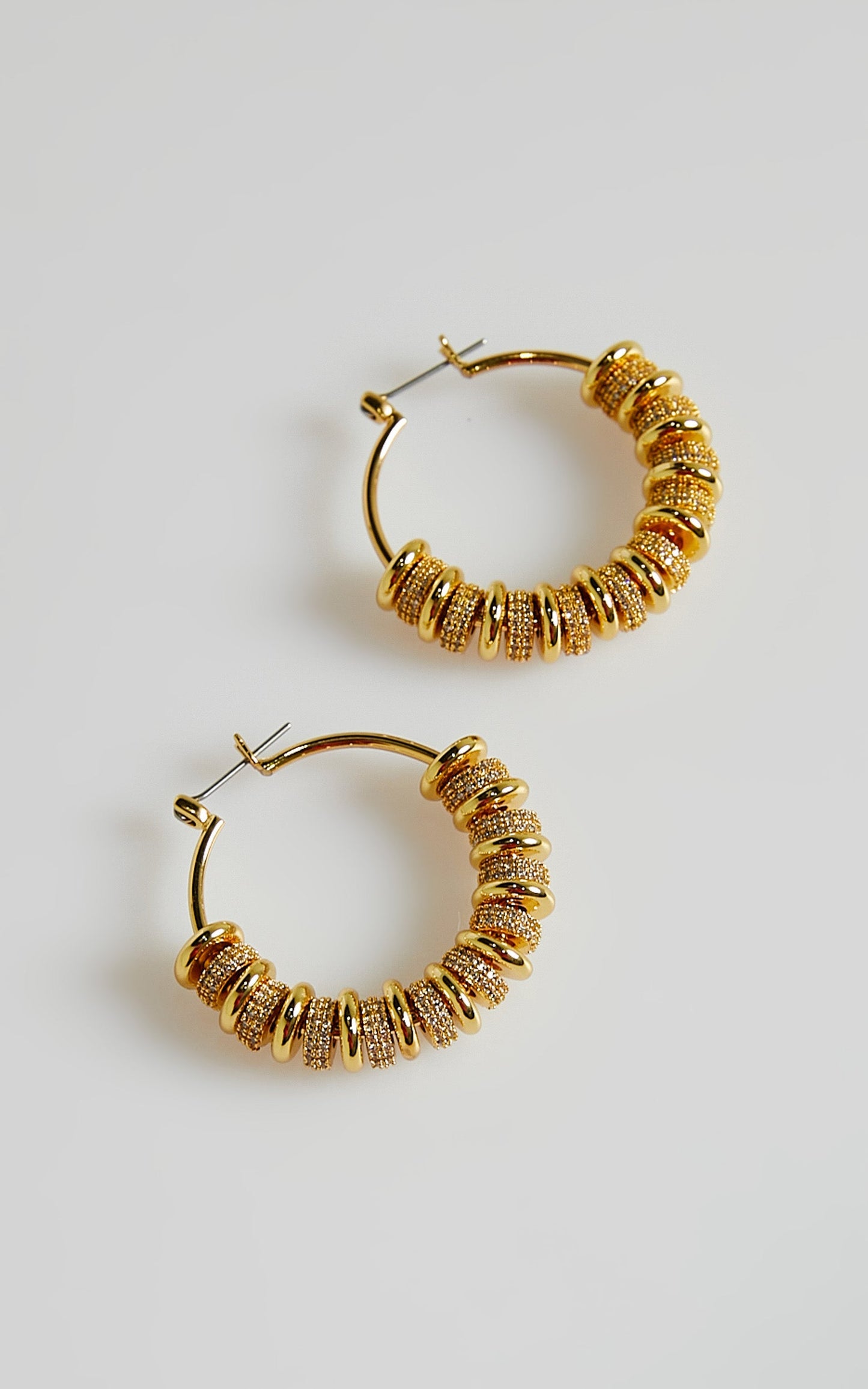 Luv AJ - Pave Washer Hoops in Gold