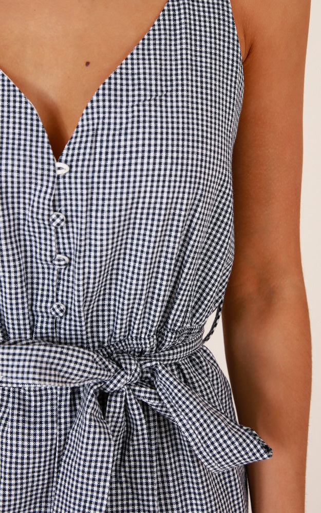 Palm Springs Jumpsuit In Black Gingham