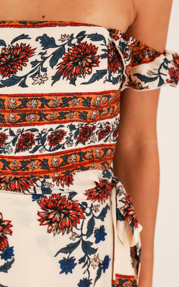 Always You Maxi Dress In Beige Floral