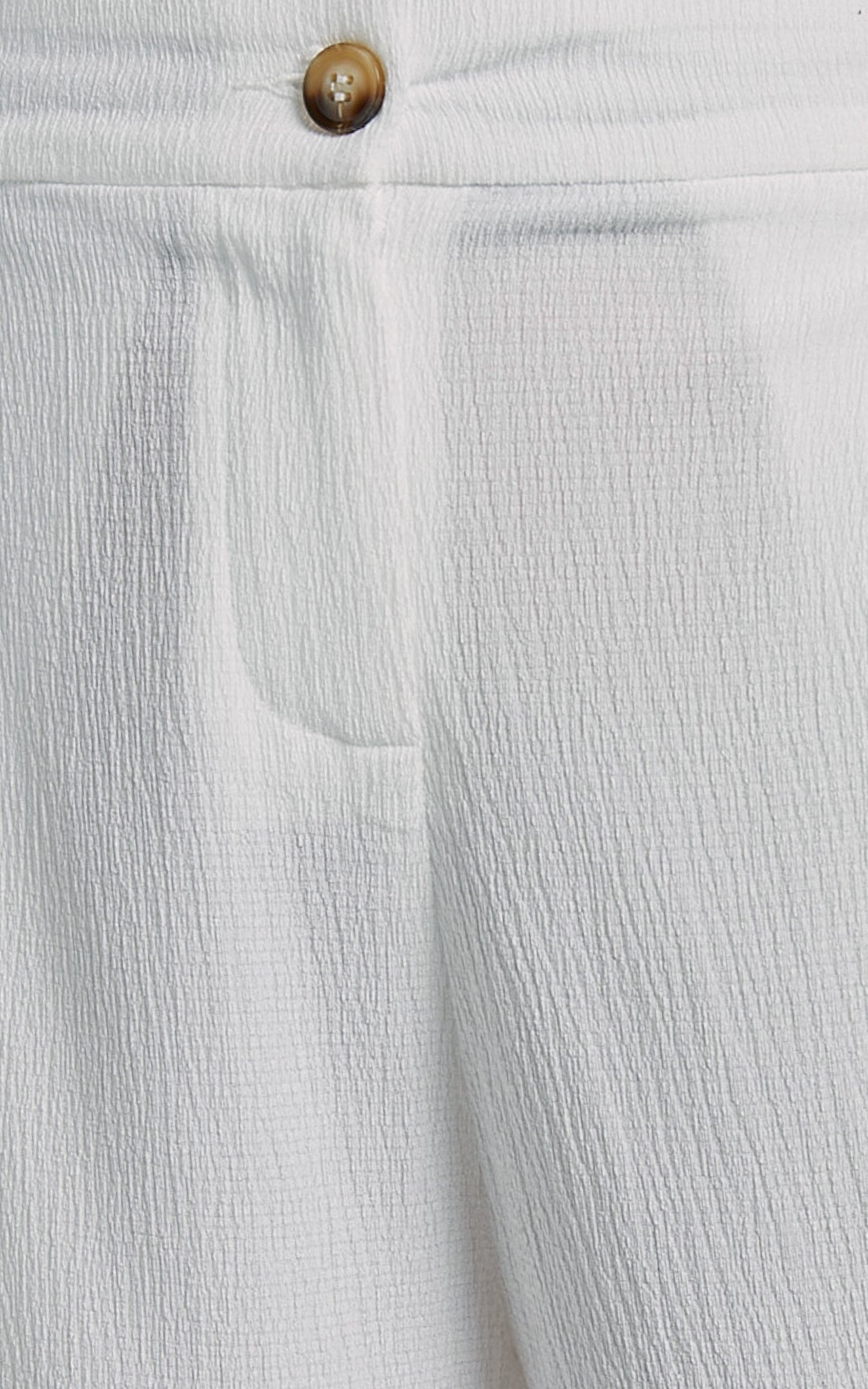 Isabeau Beach Trousers - Mid Rise Crinkle Pleat Relaxed Tailored Pants in White
