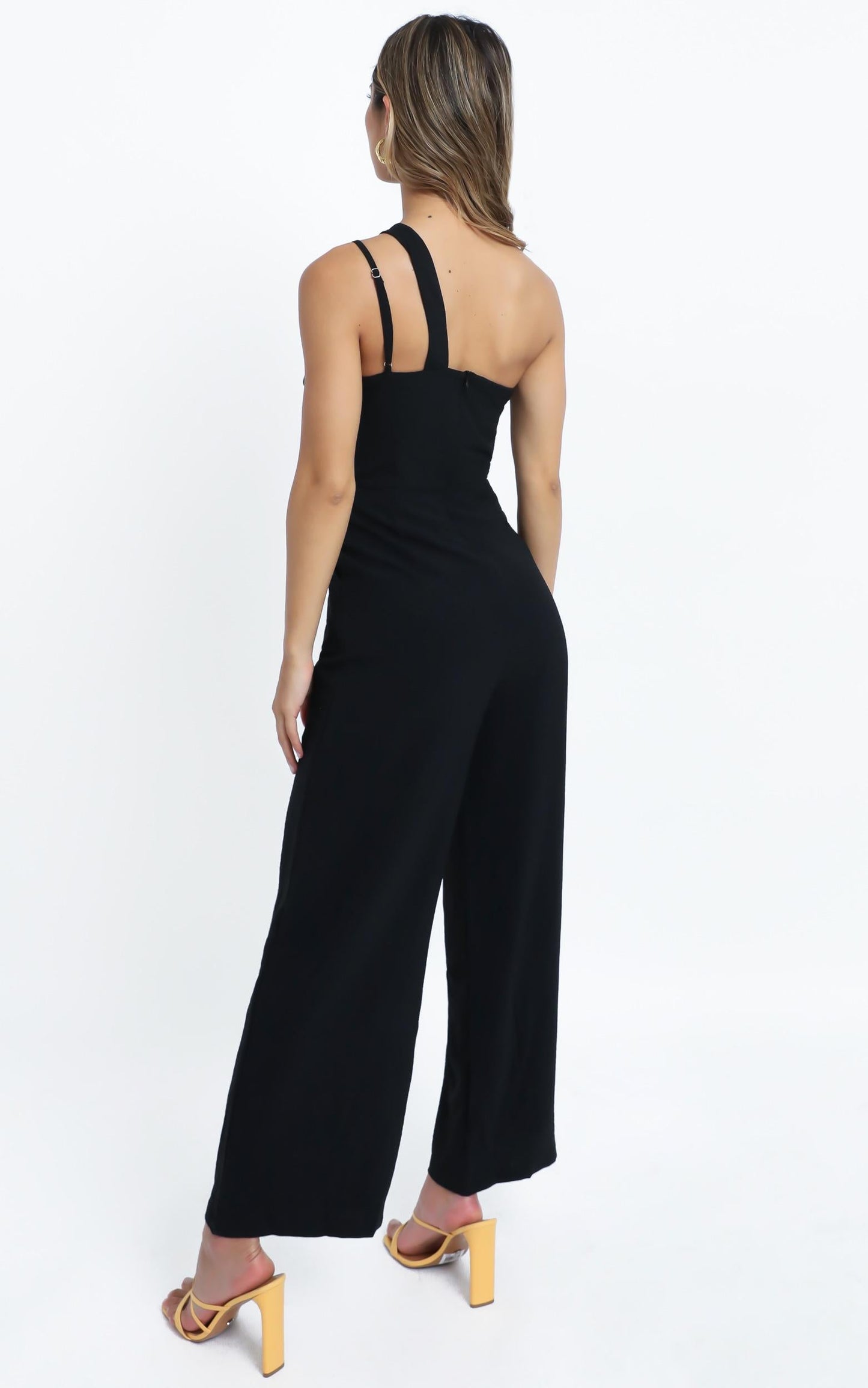 River Asymmetric Jumpsuit in Black