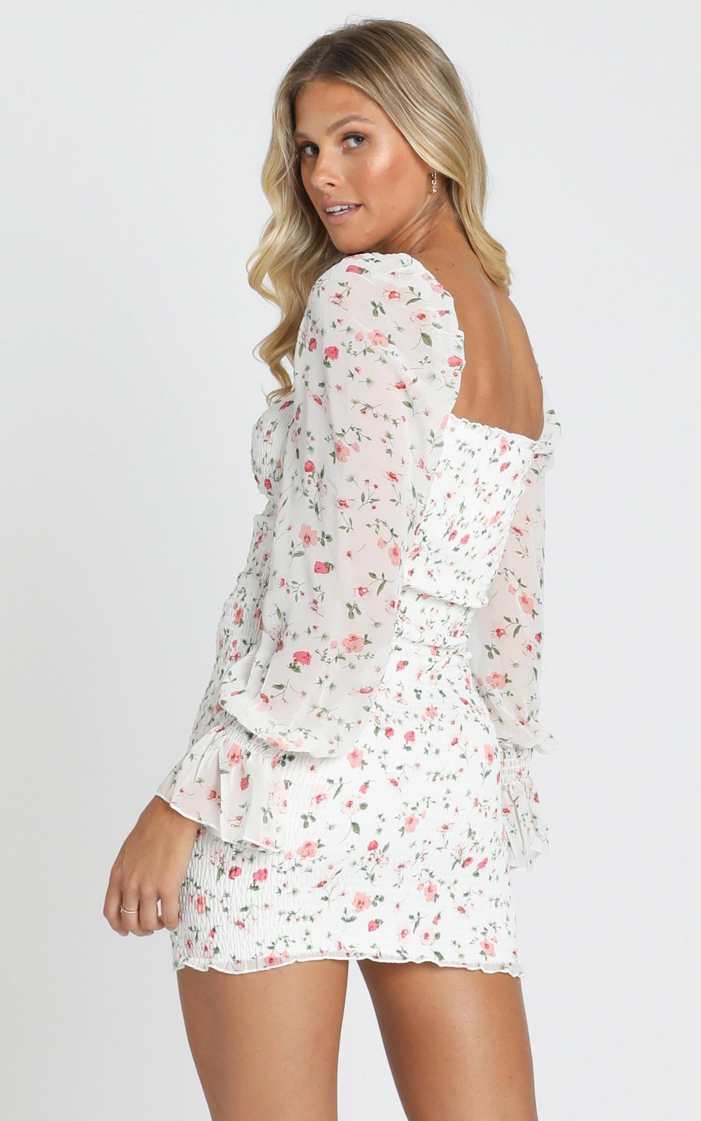 Propaganda Dress in White Floral