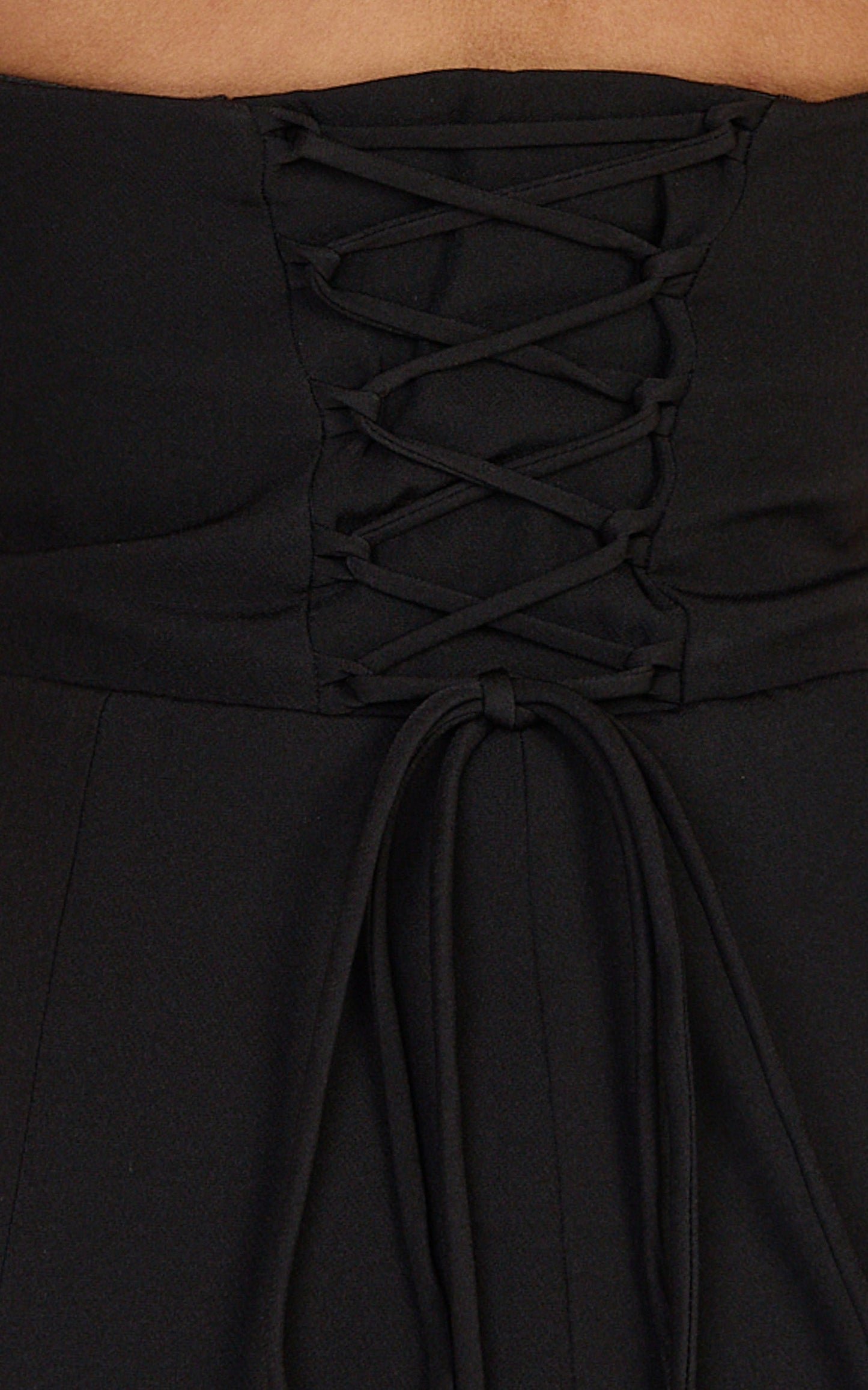 Dani Mini Dress - Strapless Square Neck Tulip Skirt Dress in Black