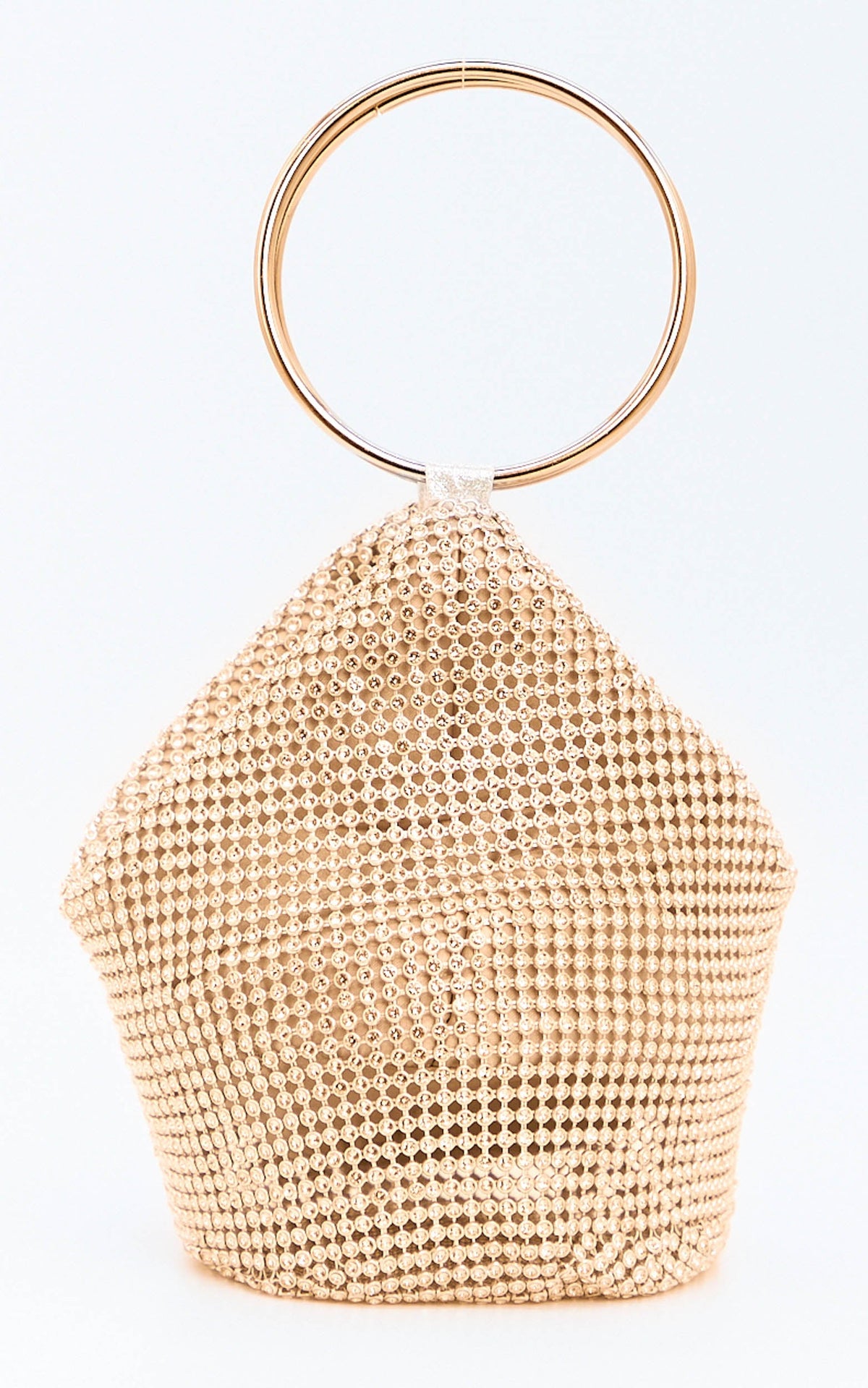 Adelyn Tasche - Paillettentasche mit Ringgriff in Gold