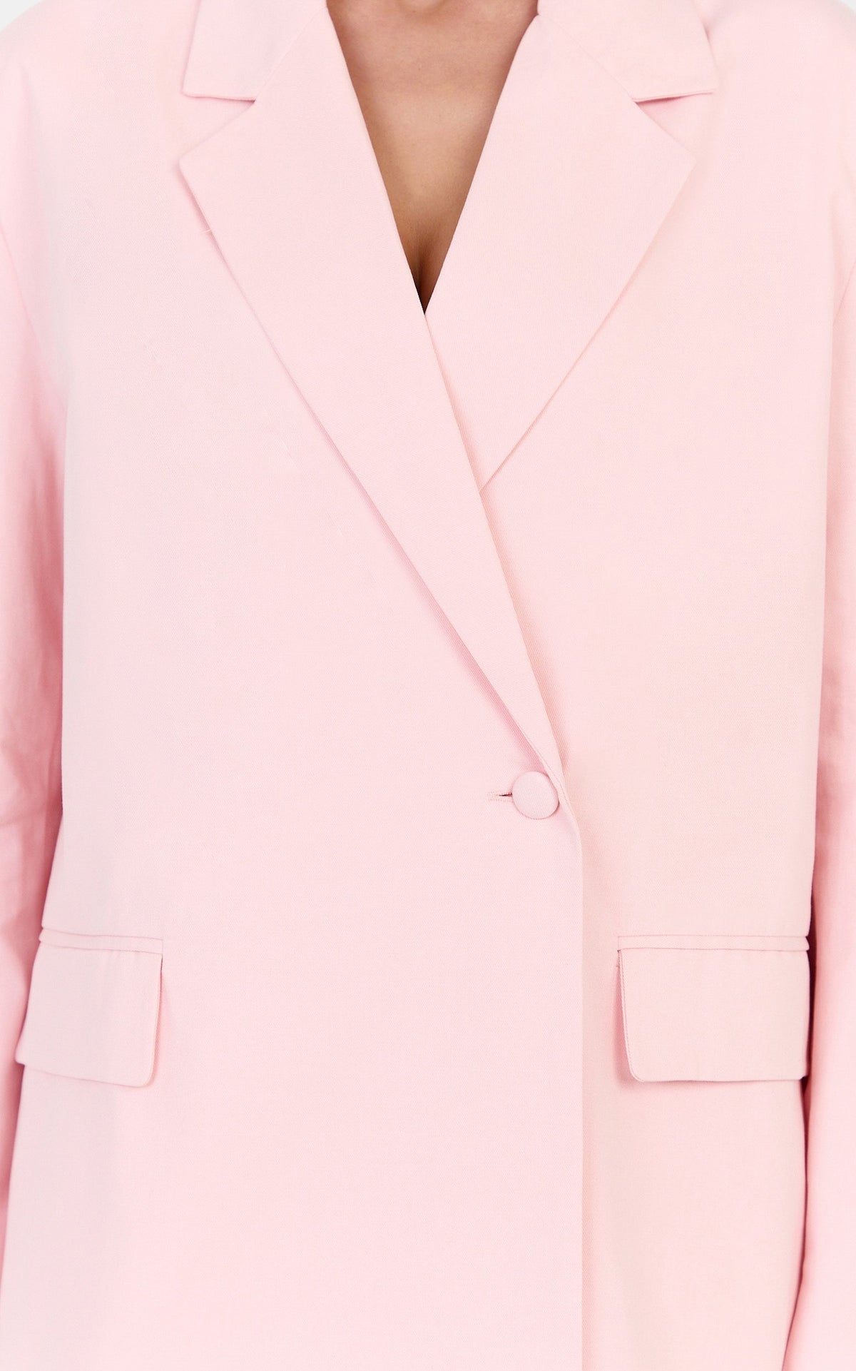 Virginia Jacke – Oversized zweireihiger Blazer in Babyrosa