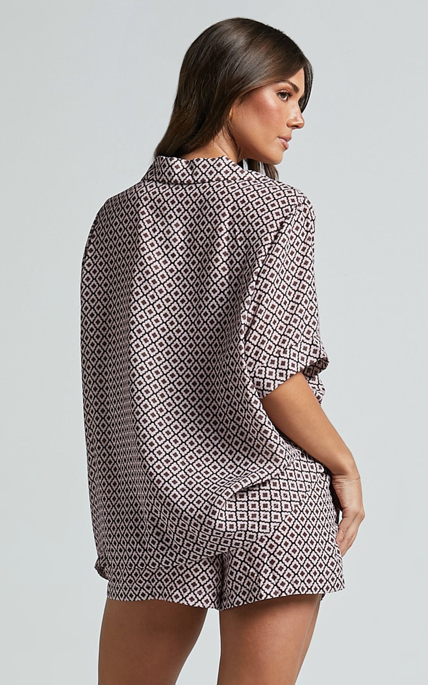 Brunita Shirt - Relaxed Short Sleeve Shirt in Moroccan Geo