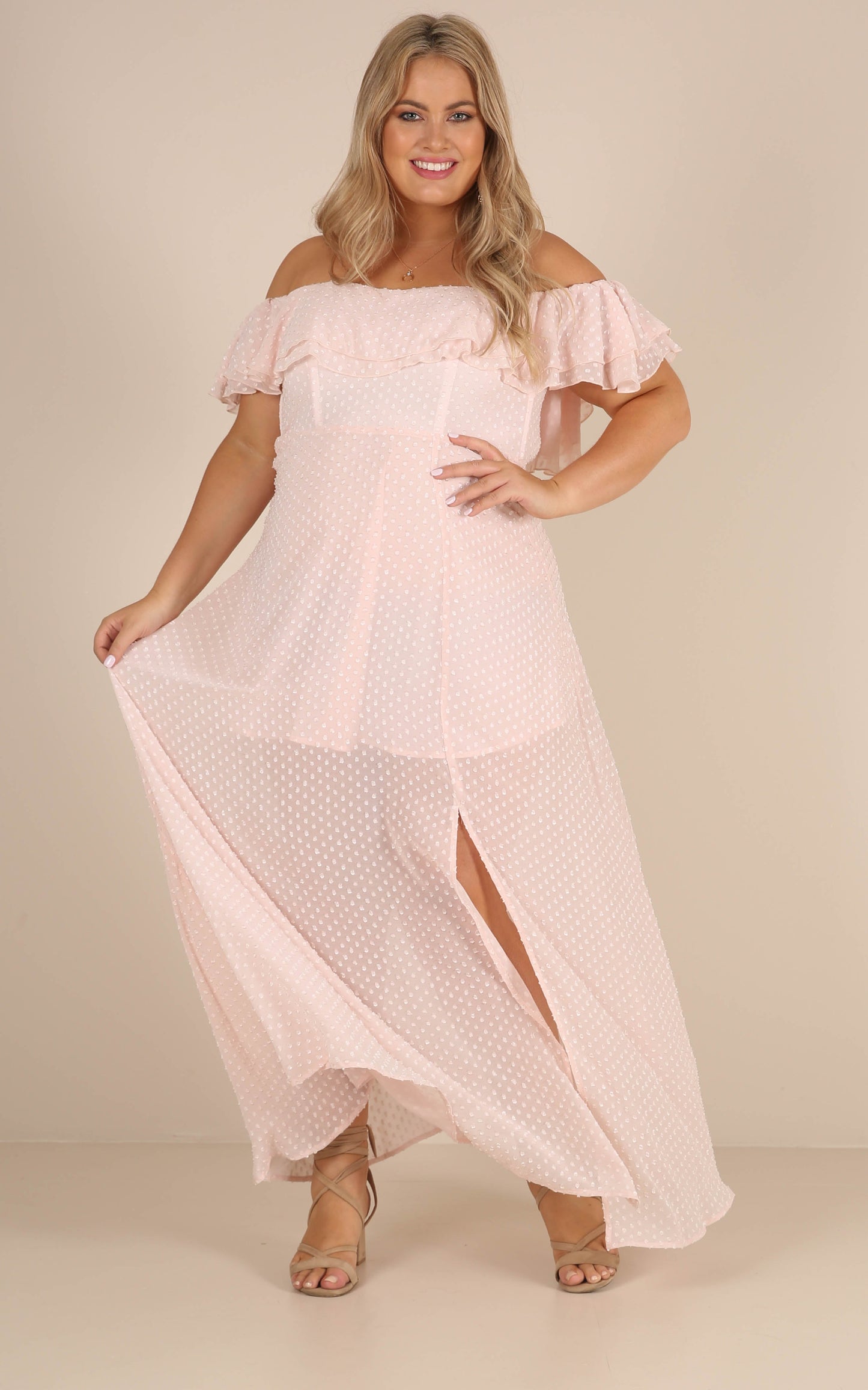 Midnight Lover Maxi Dress In Blush