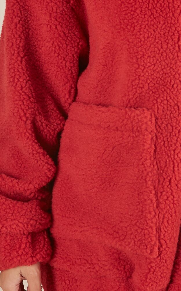 Point Blank Jacket in Red Teddy