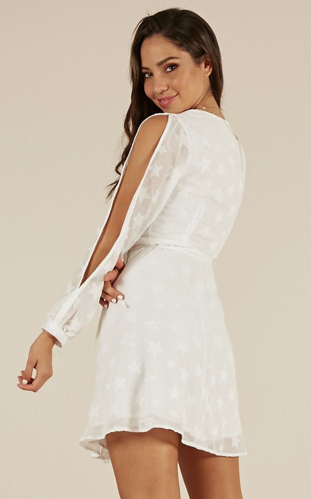 Stuck With Me Dress In White Star Print