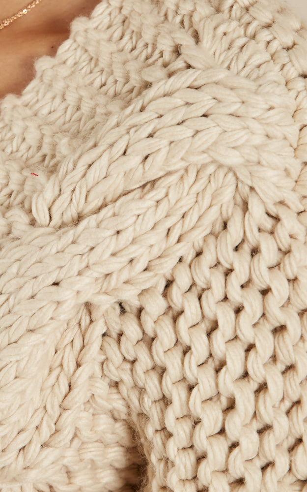 Better Days Knit Cardigan In Beige
