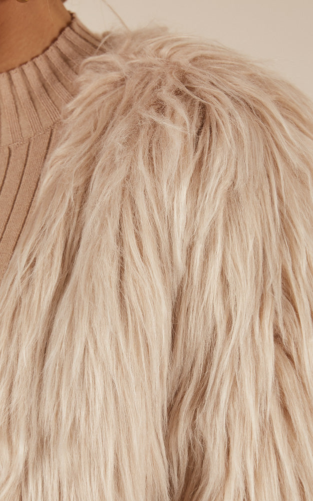 Faux Real Coat in Blush