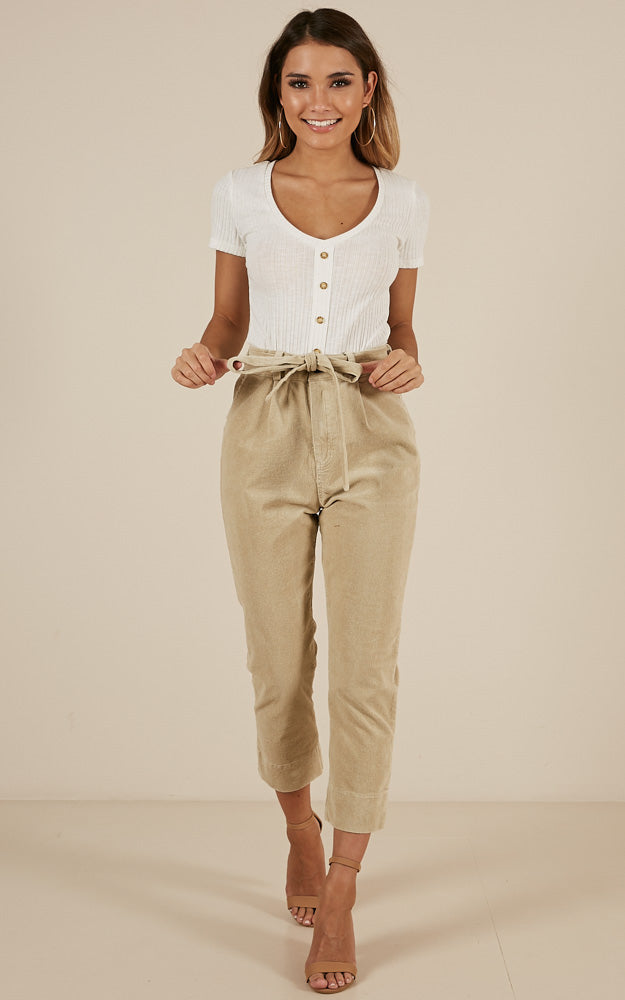 What Do You Think Cord Pants In Beige Corduroy