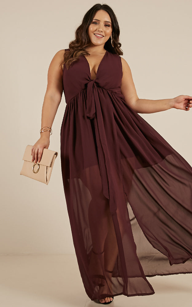 Melt Your Heart Maxi Dress In Wine