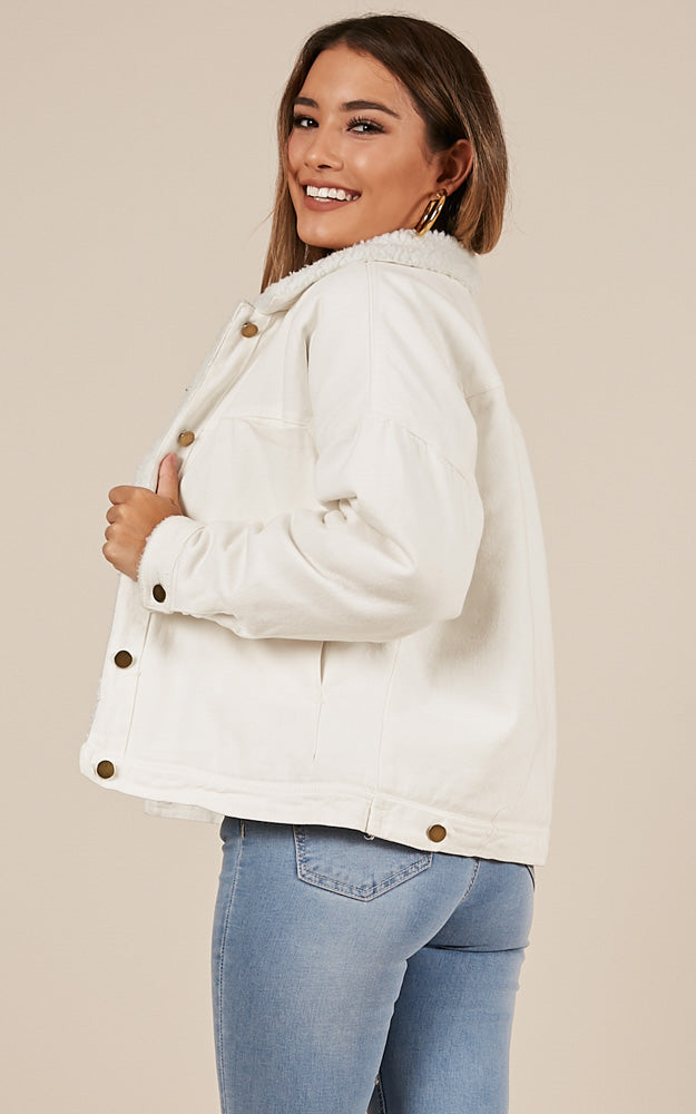 Stranger Shearling Jacket In White