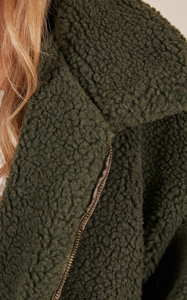 Point Blank Jacket in Khaki Teddy