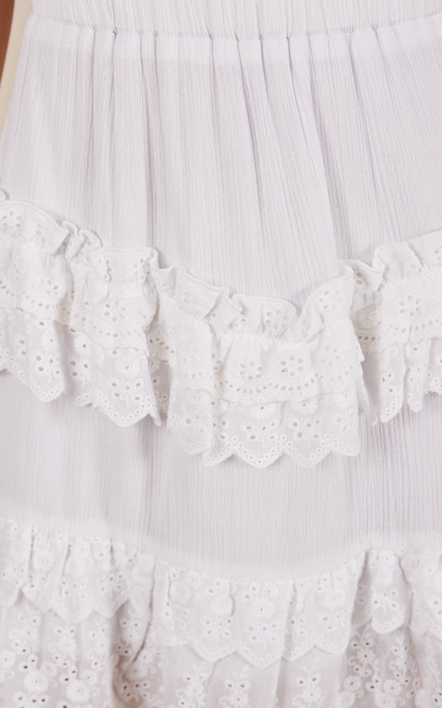 Enlighten Me Skirt In White