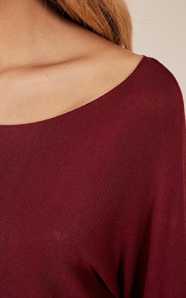 Lazy Girl Top In Wine