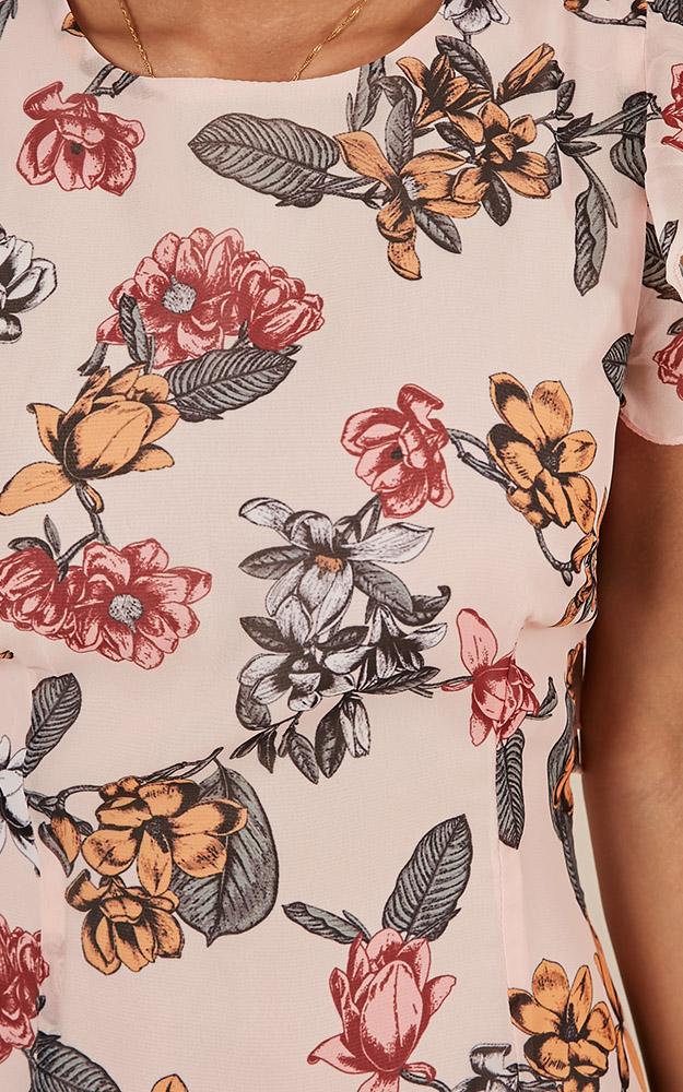 Tighten The Strings Dress In Blush Floral