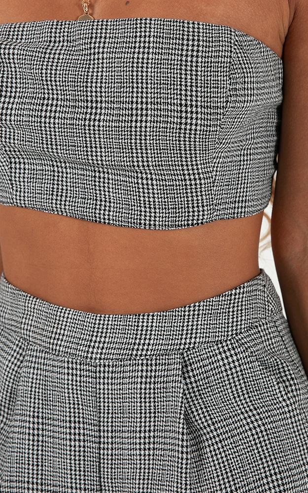 Bad And Boujee Two Piece Set In Black Houndstooth