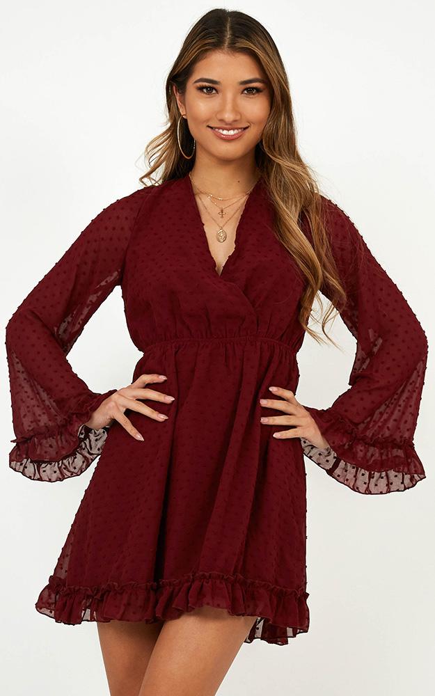 Stay Forever Dress In Wine