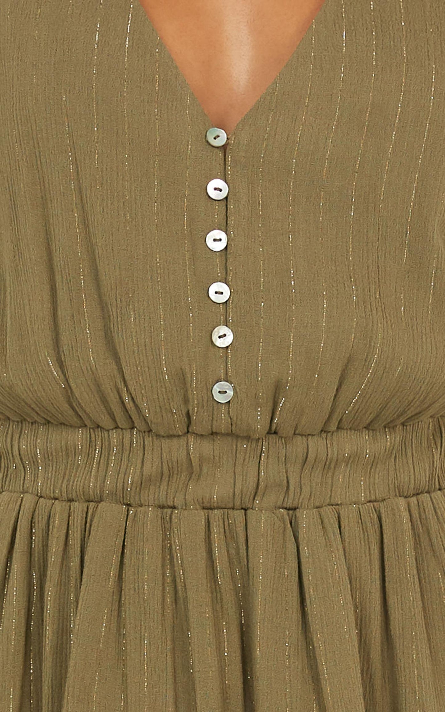 Burning Fire Dress In Khaki