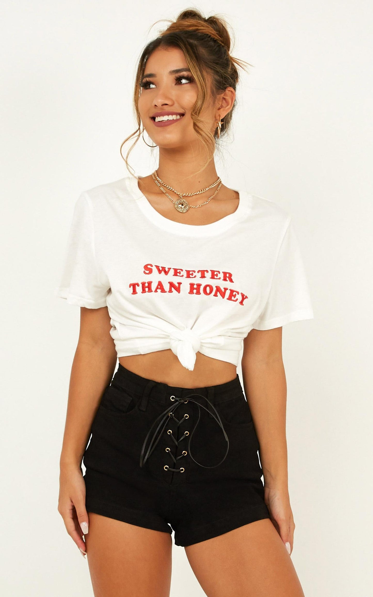 Sweeter Than Honey Tee In White