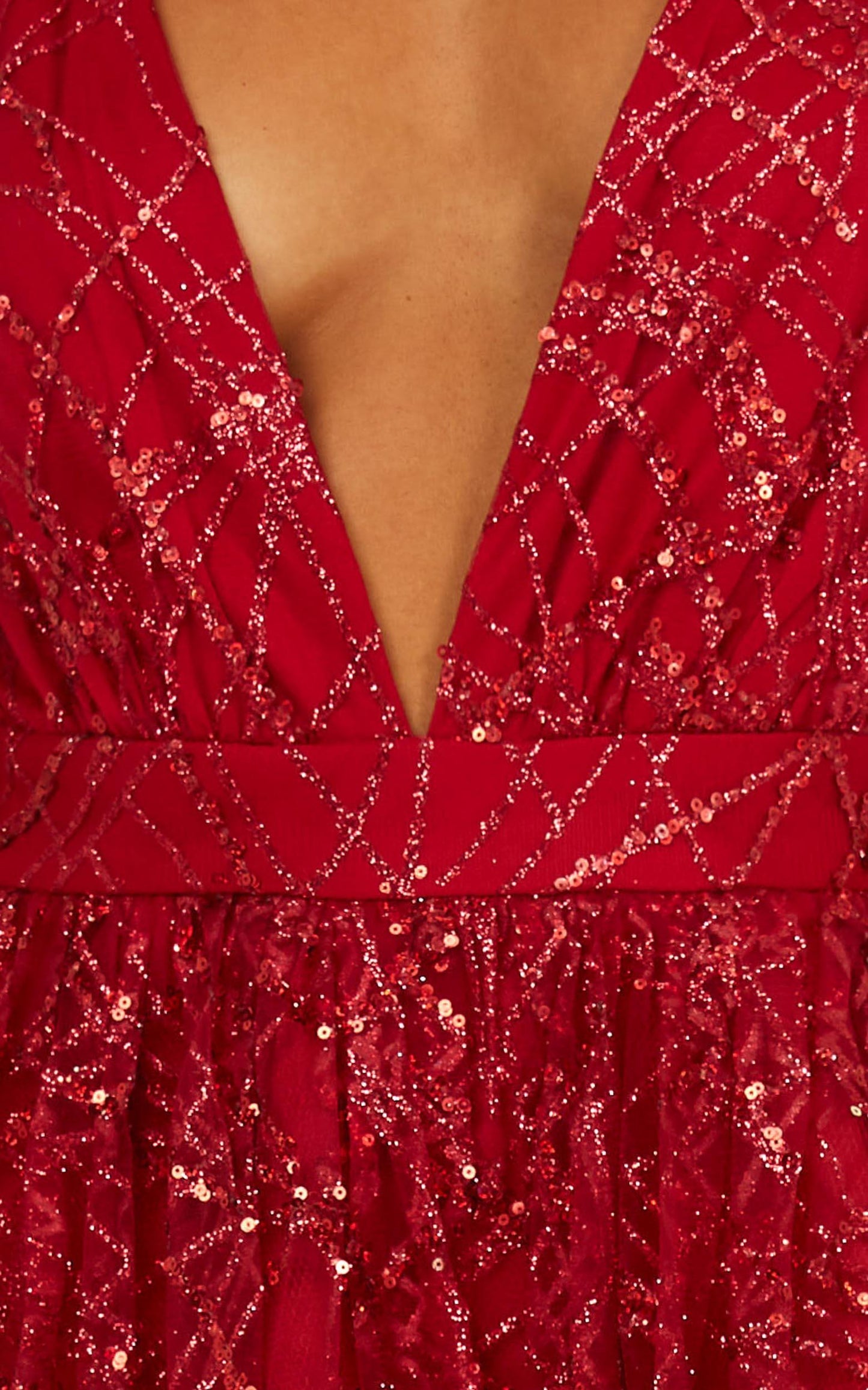 Spiritual Connection Dress In Red Sequin