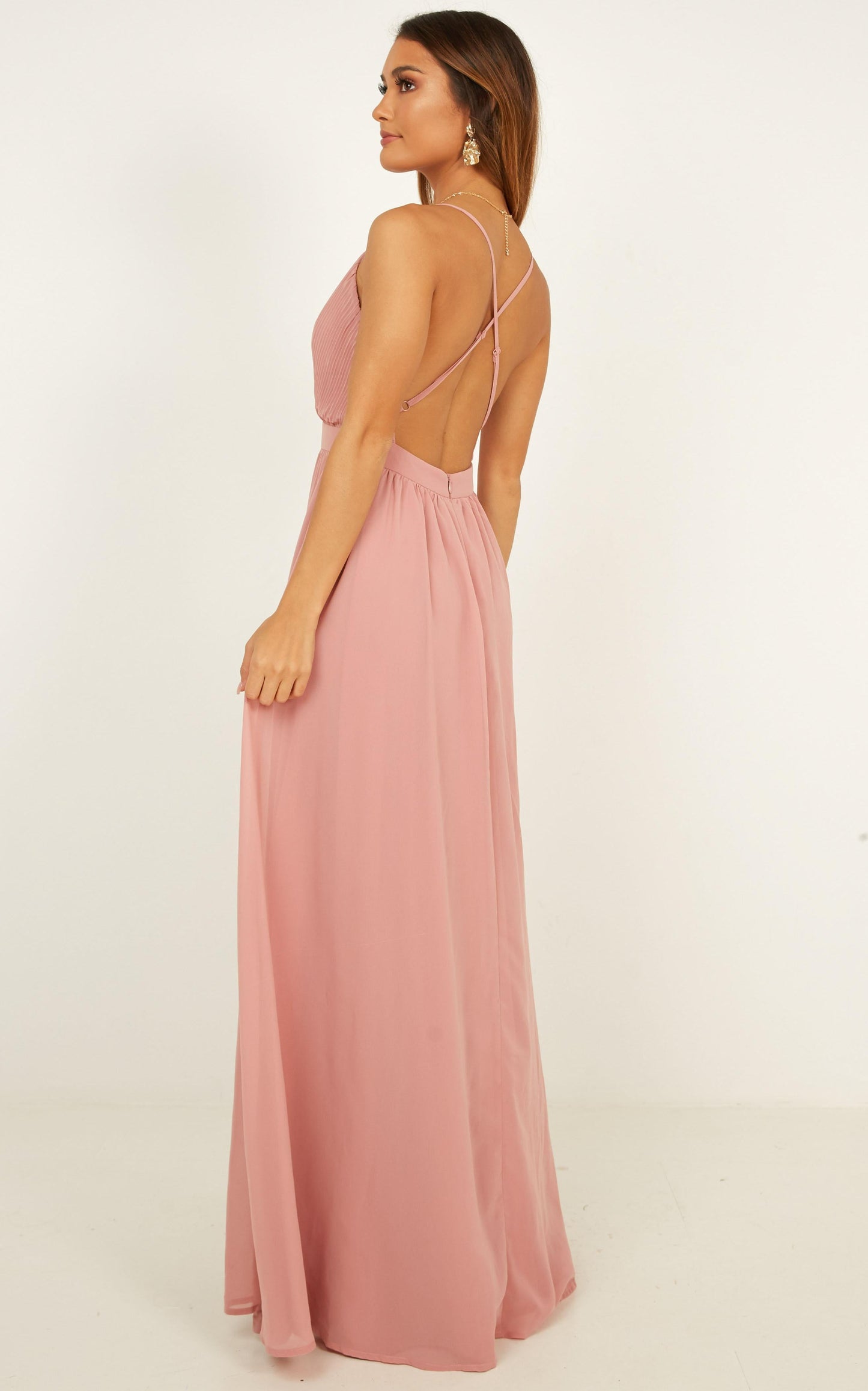 Shes A Delight Maxi Dress in Dusty Rose