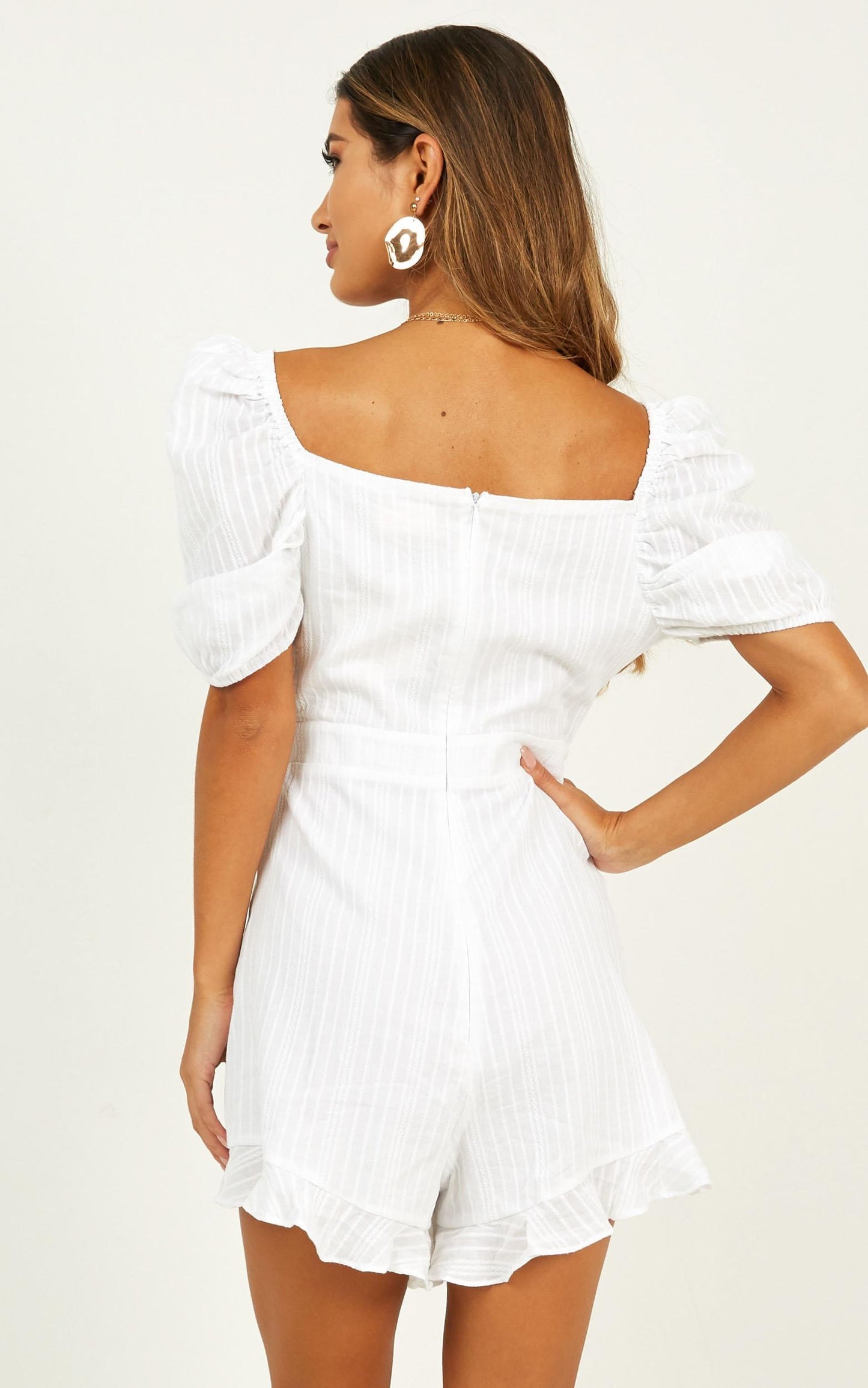 Pending Love Playsuit In White
