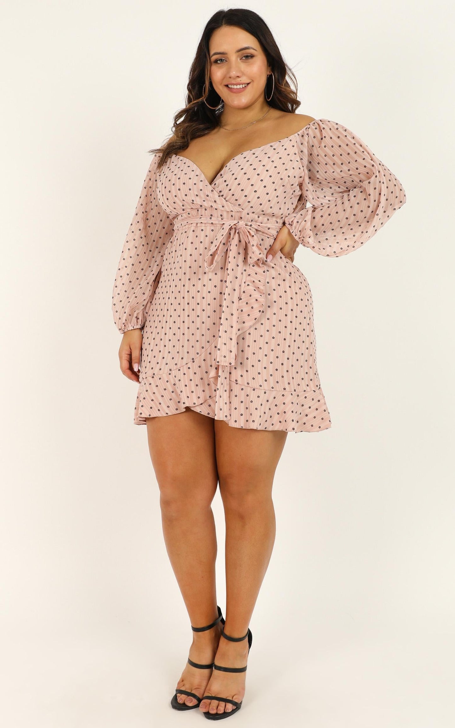 You Are Such A Dream Dress In Blush Flocked Spot