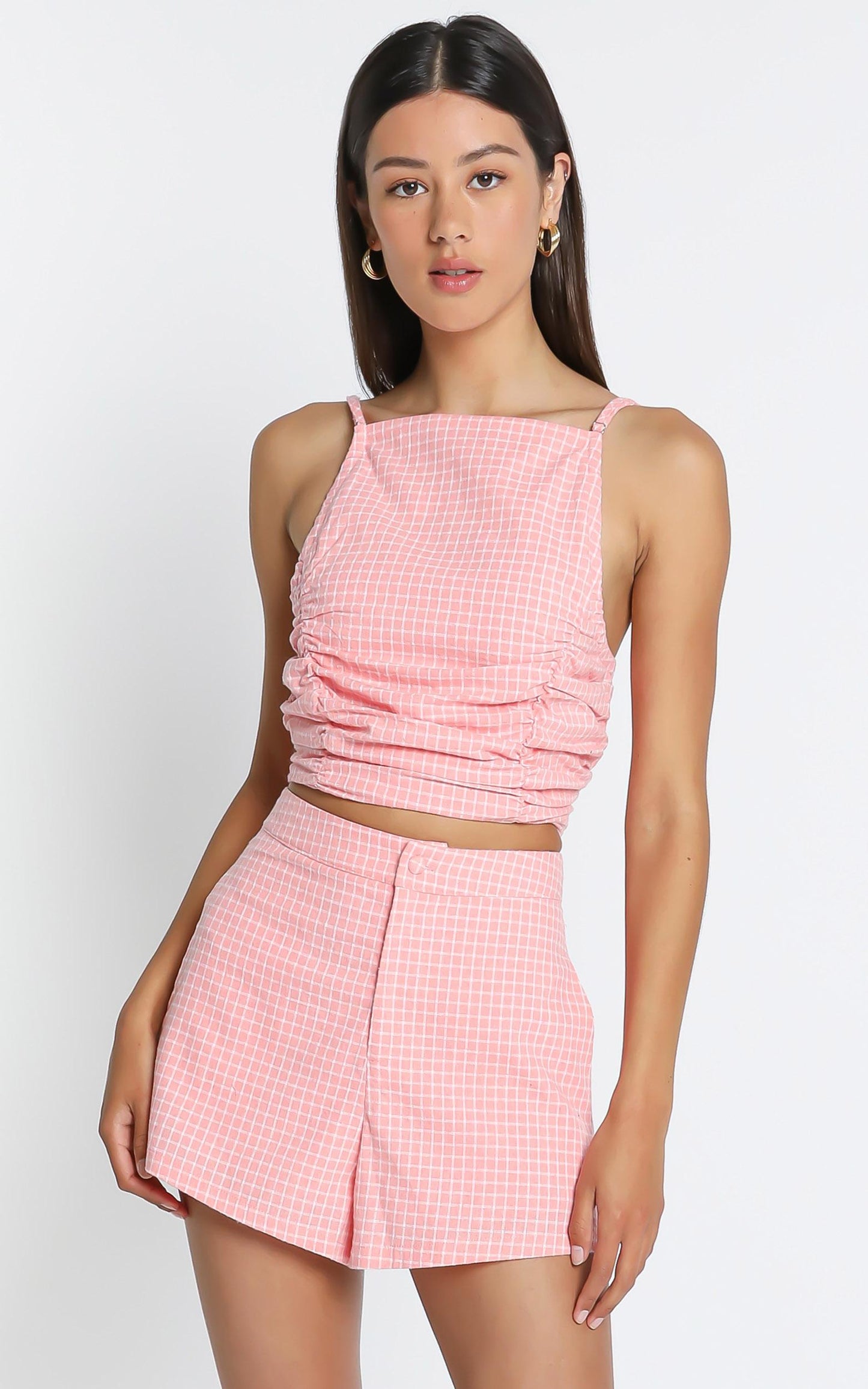 The Aura Camisole in Pink Check