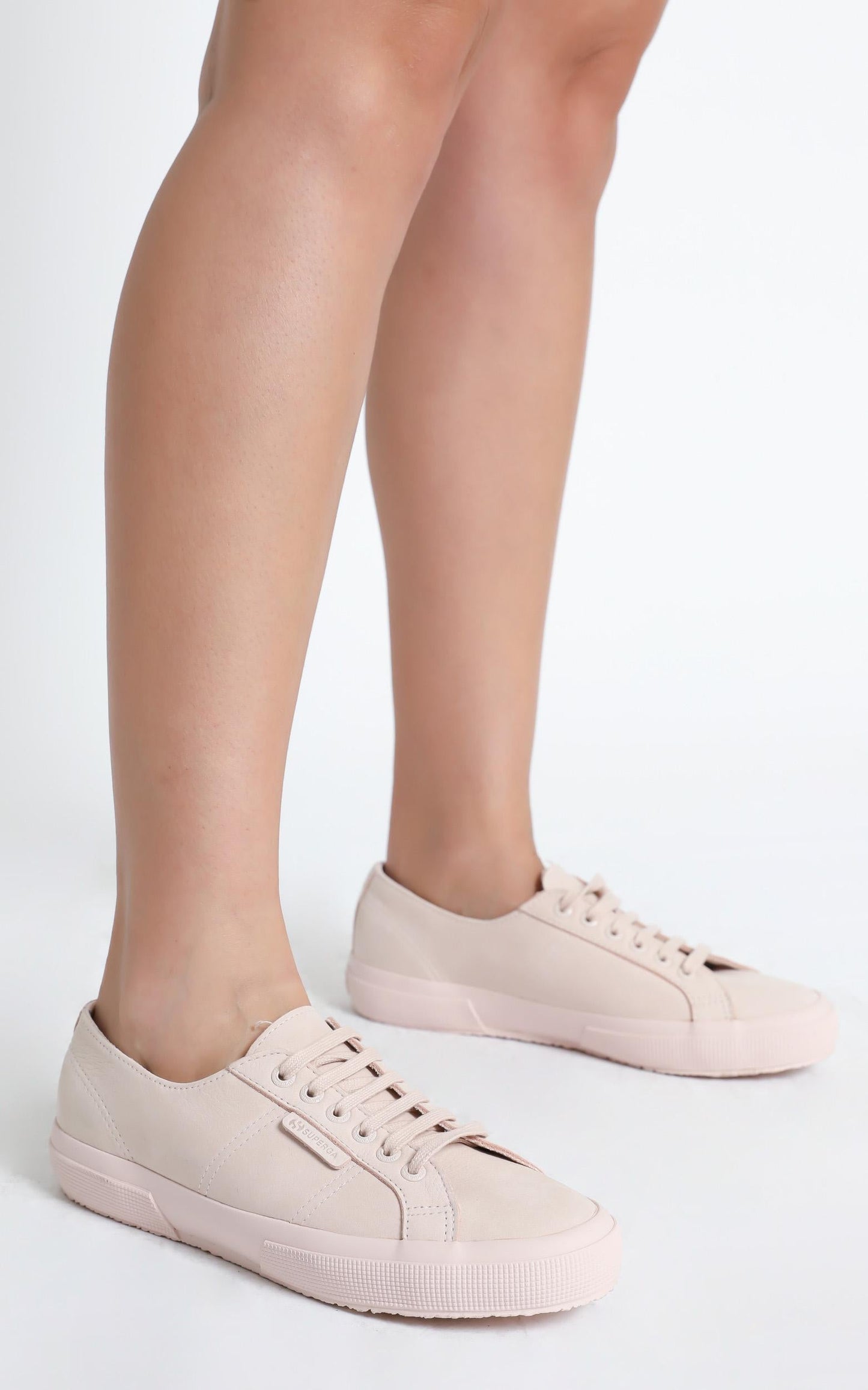 Superga - 2750 Buttersoft Leather Sneaker in tonal pink peach blush