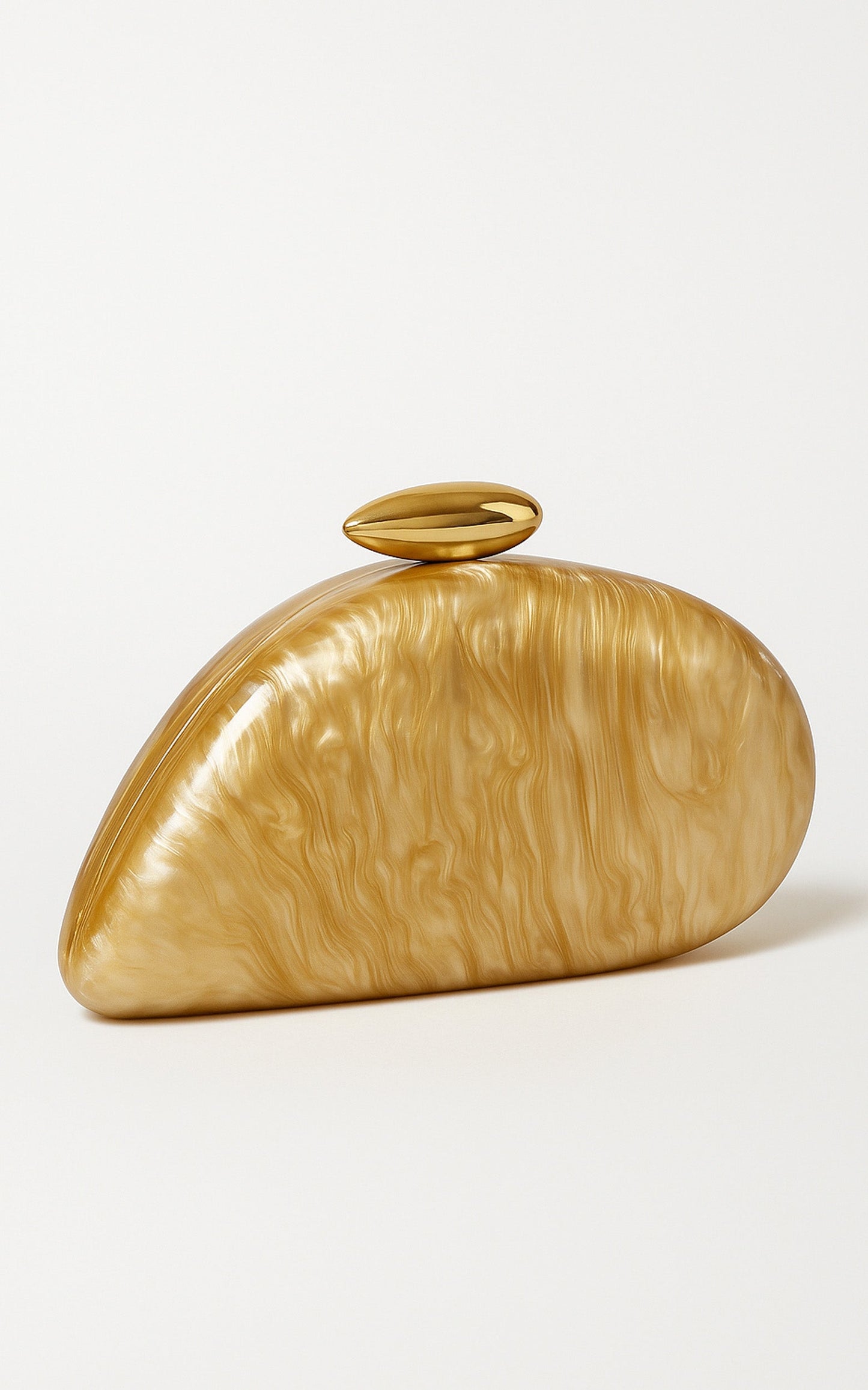 Nami Clutch Bag with Hardware Detail in Beige