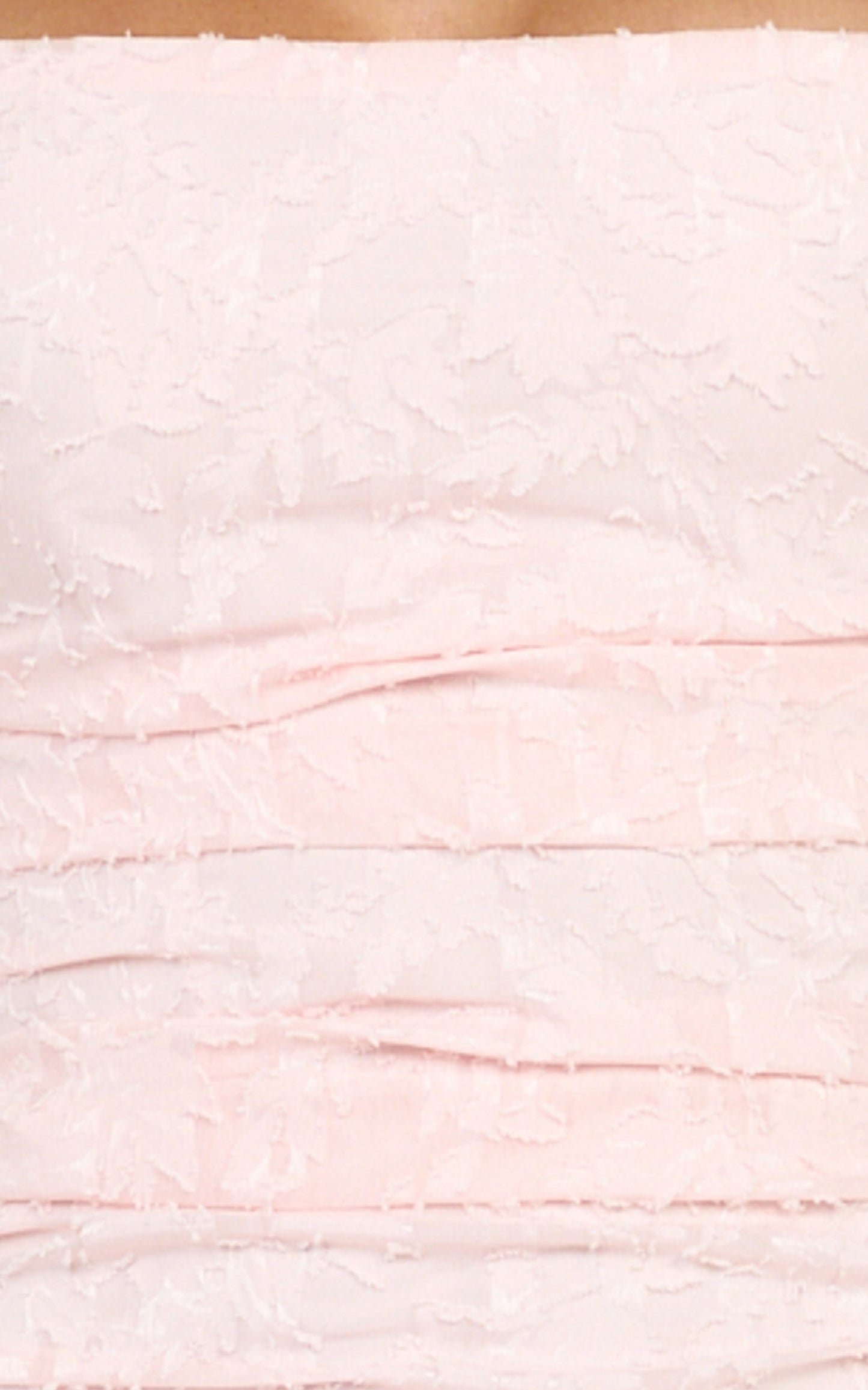Seraphina Midi Dress - Gathered Bodice Halter Clipped Jacquard Dress in Pink