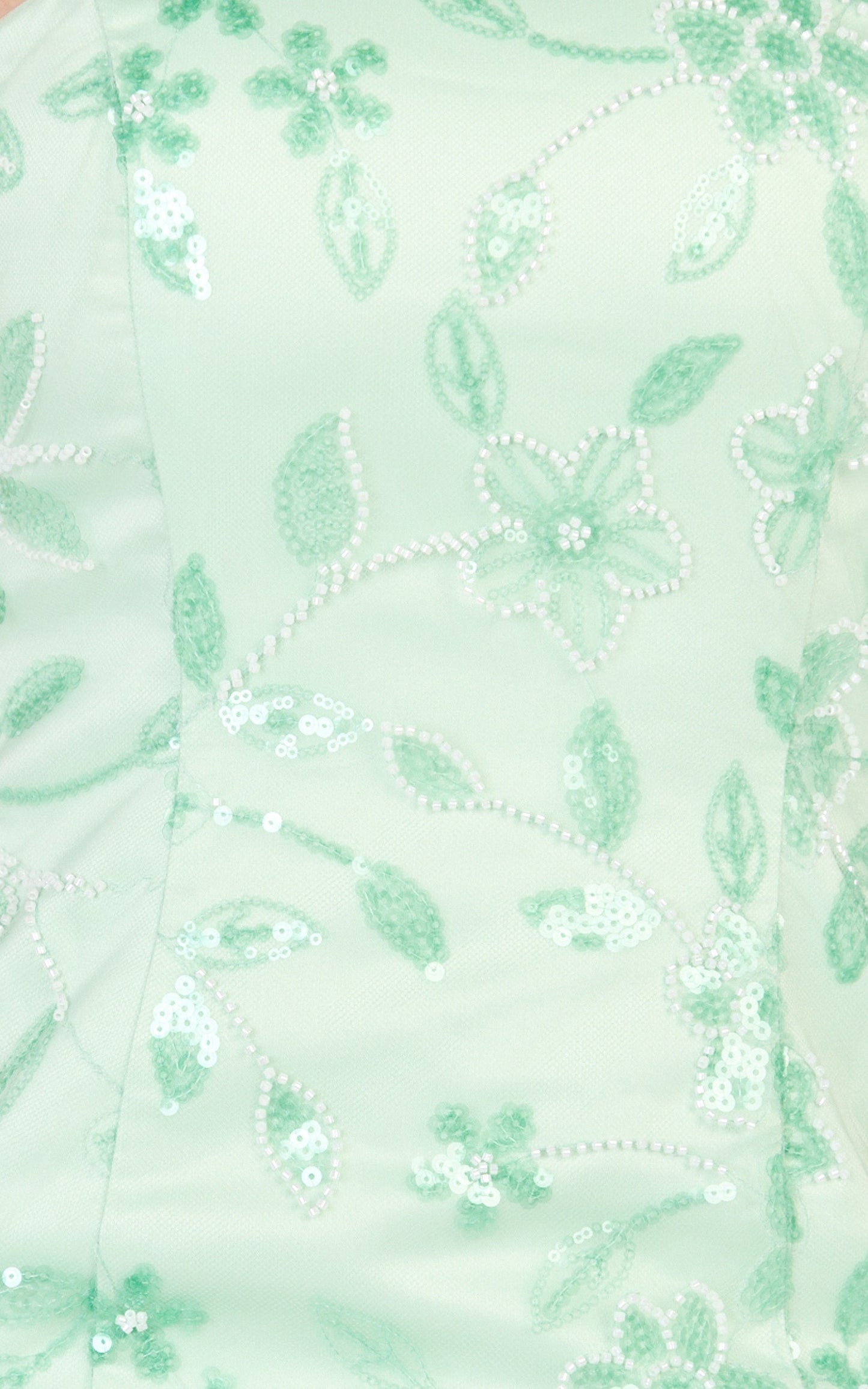 Electra Mini Dress - Strapless Bodycon Embellished Sequin Dress in Mint