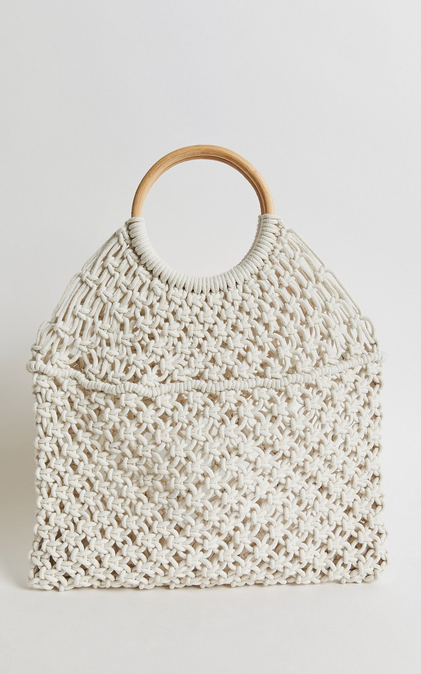 Naxos Macrame Ring Handle Handbag in Natural