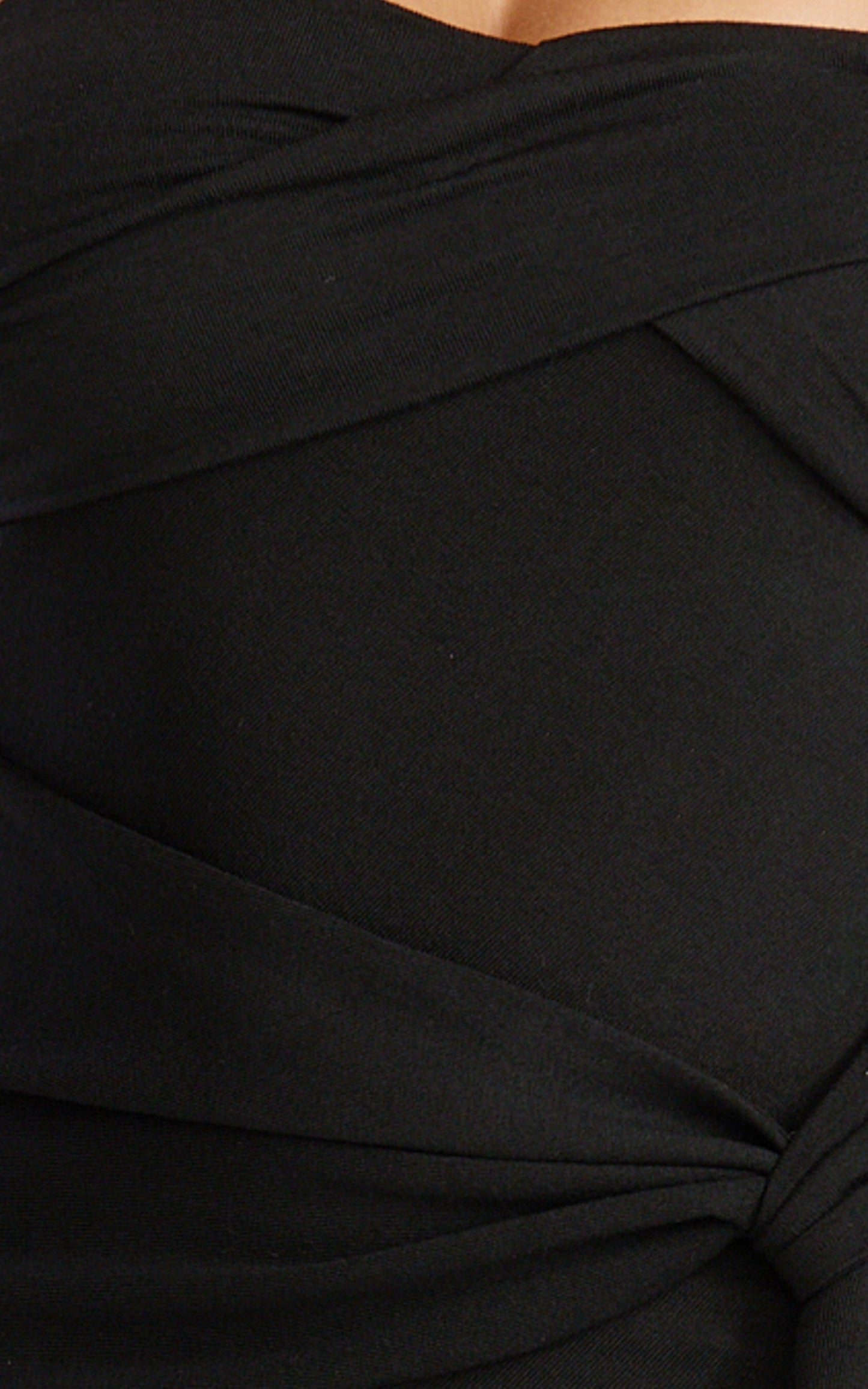 Aria Midi Dress - Strapless Tie Waist Dress in Black