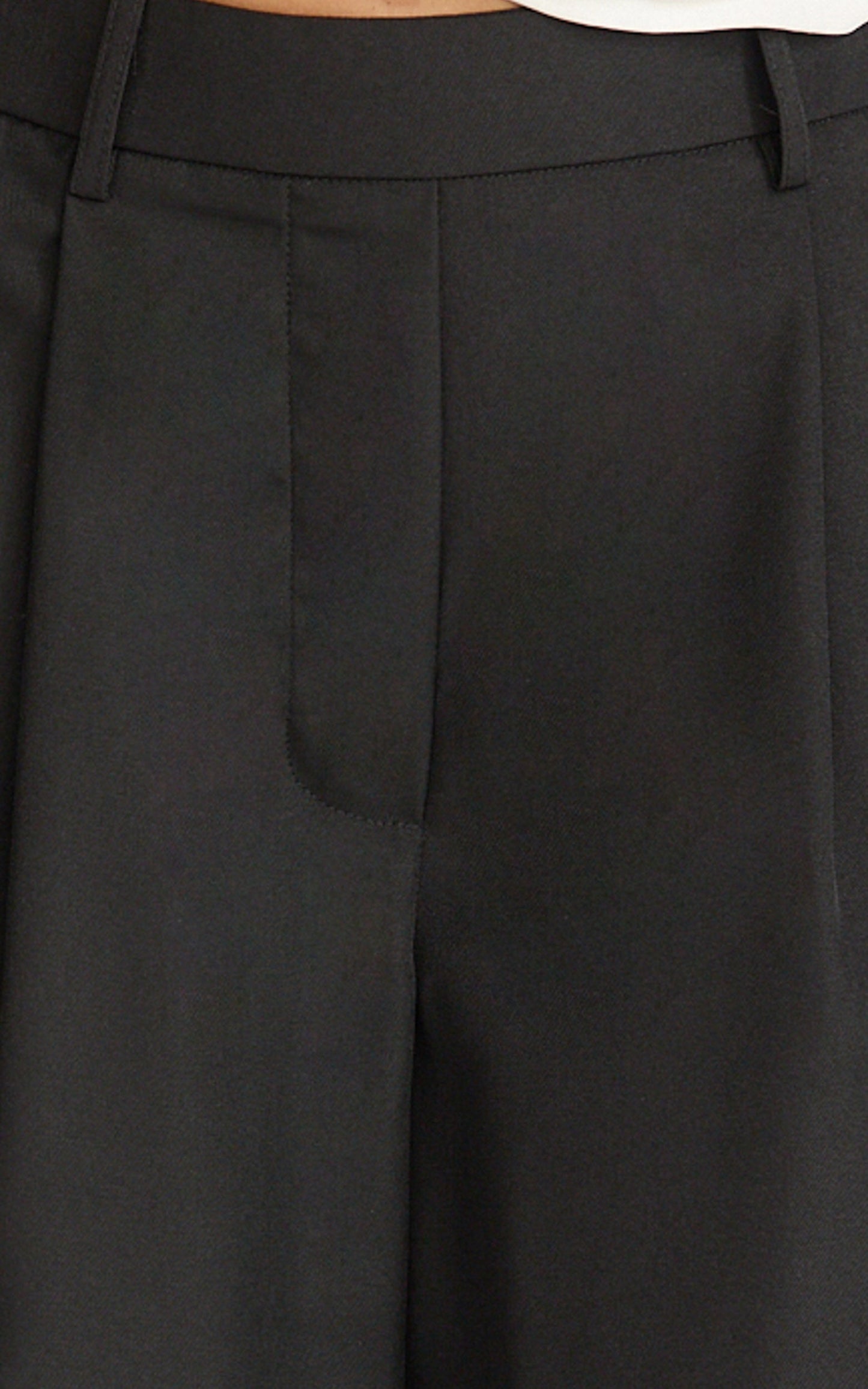 Tessa Pants - Elastic Back Pull On Tailored Pants in Black