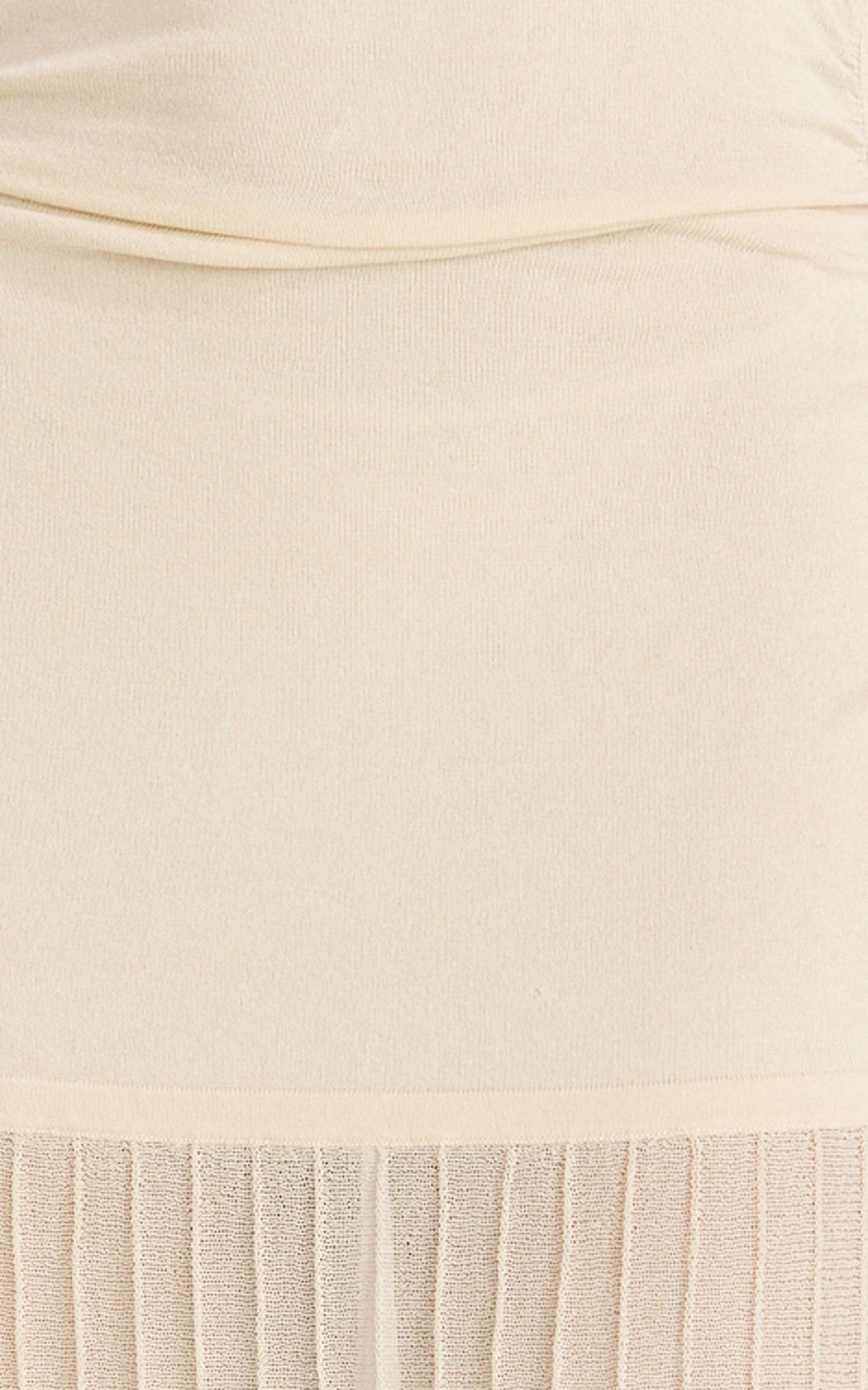 Roxy Maxi Dress - One Shoulder Pleated Skirt Knitted Dress in Cream
