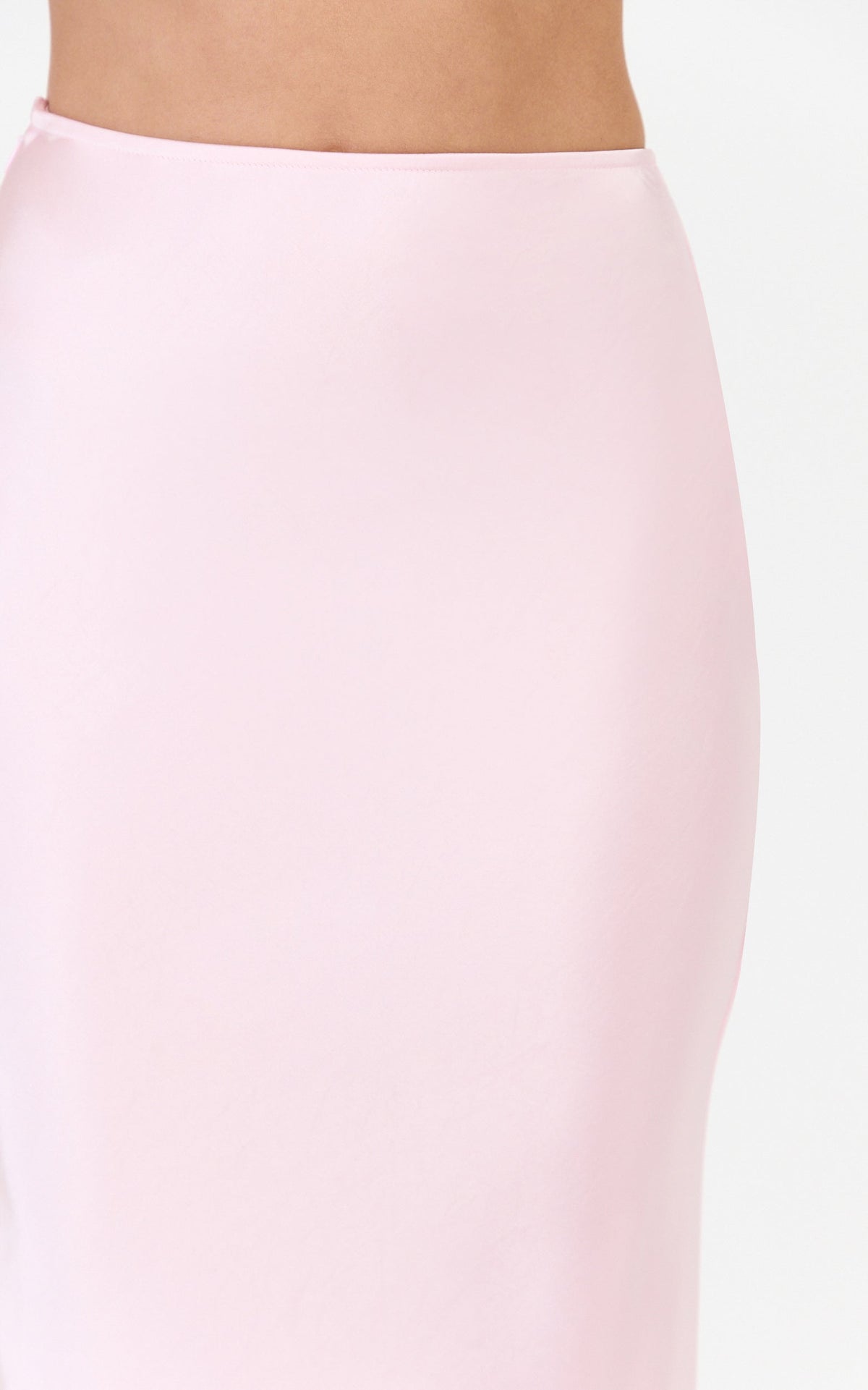 Francesca Maxi Skirt - Bias Cut Slip Skirt in Pink