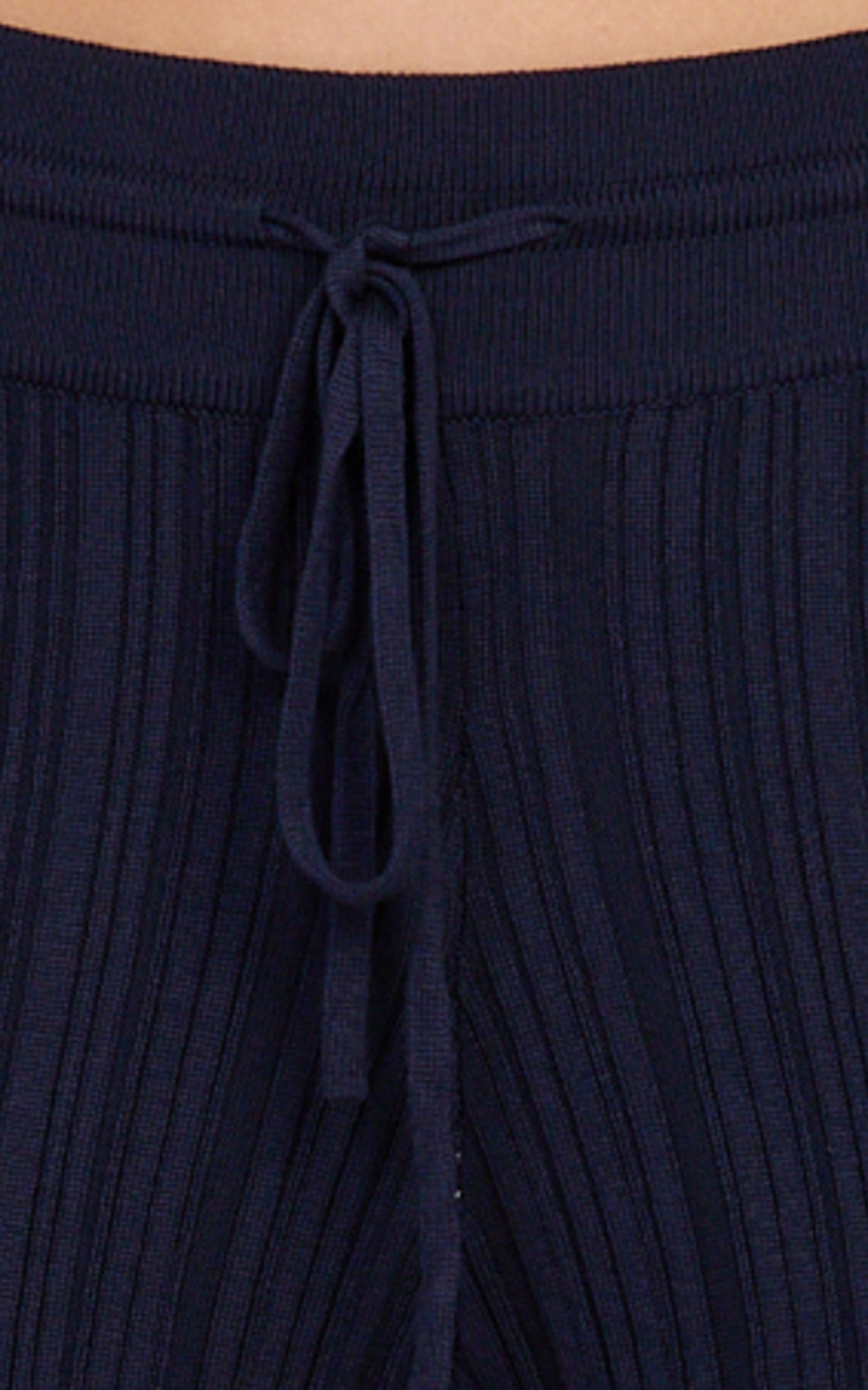 Kelsey Pants - High Drawstring Waist Knit Pants in Navy
