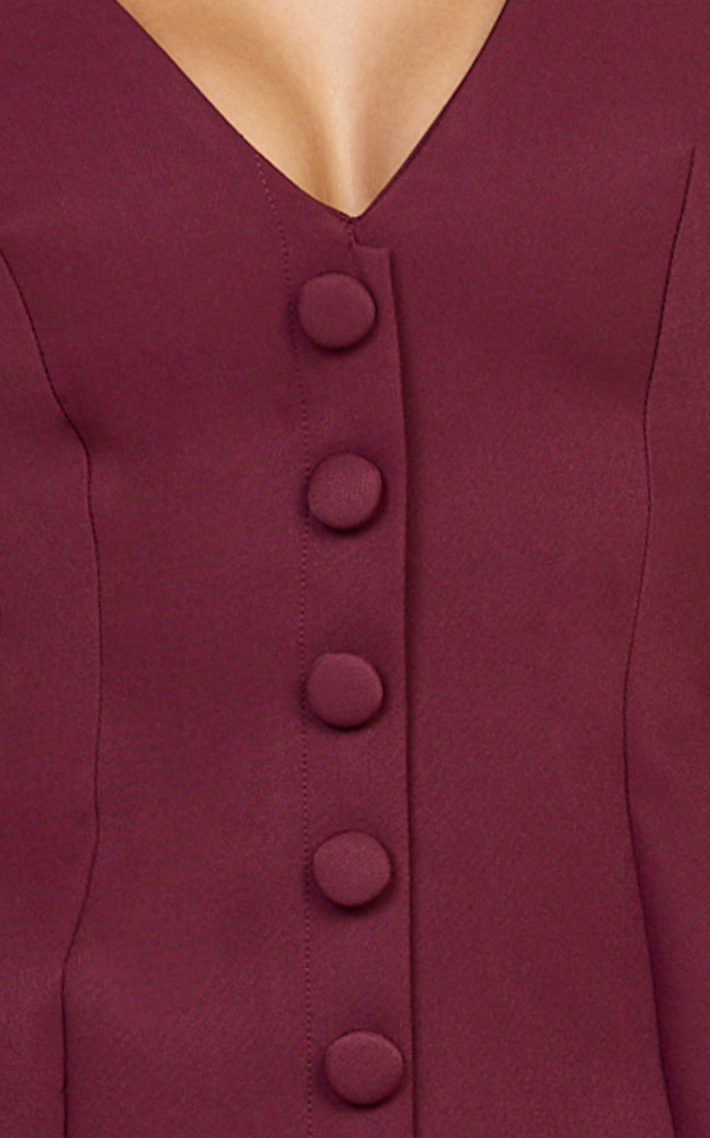 Lavender Mini Dress - Wide Neck Button Down Blazer Dress in Wine