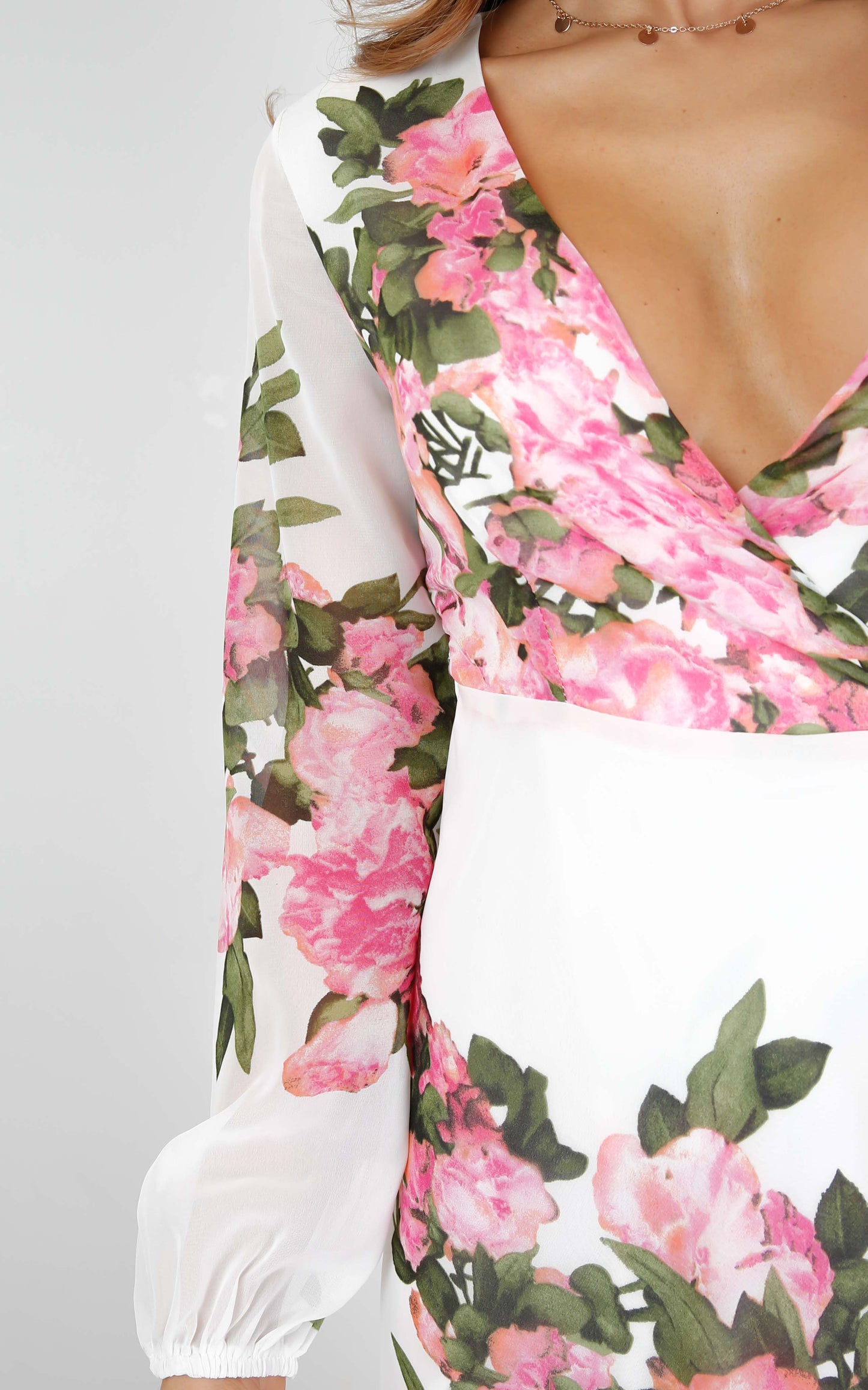 Autumn Falls Maxi Dress in White Floral
