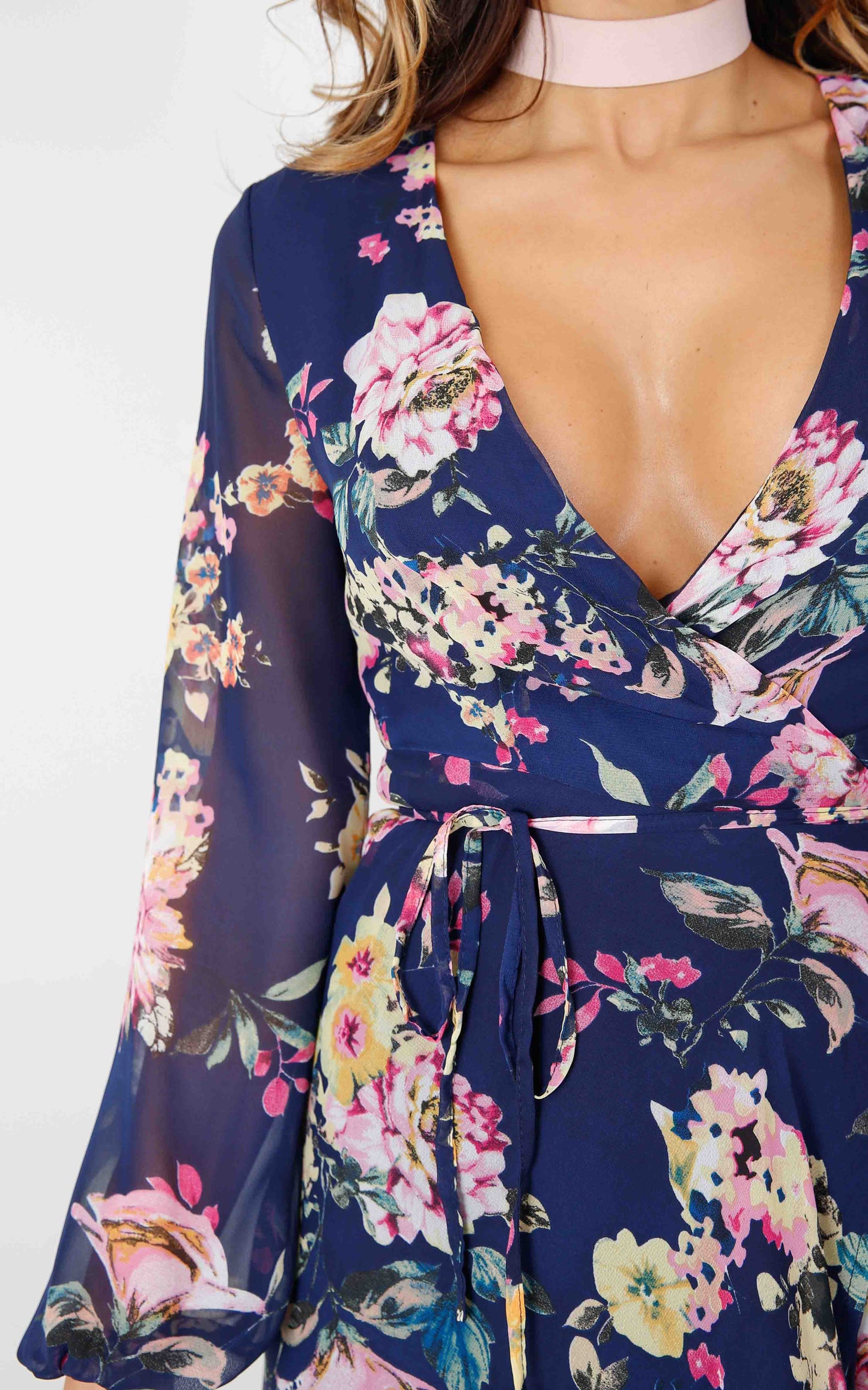 Autumn Falls Maxi Dress in Navy Floral
