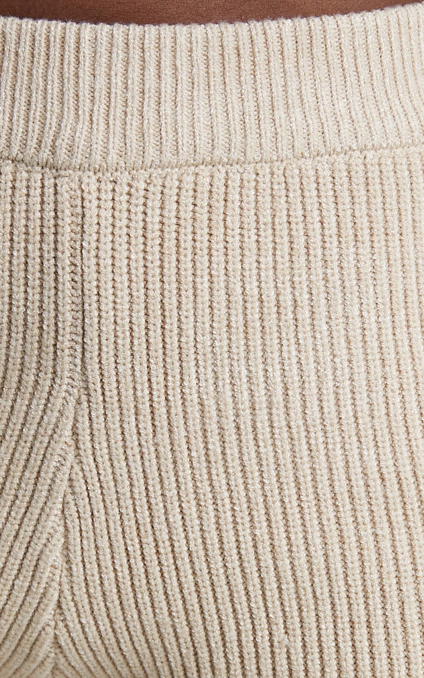 Assunda Ribbed Knit Crop Top and Short Two Piece Set in Sand