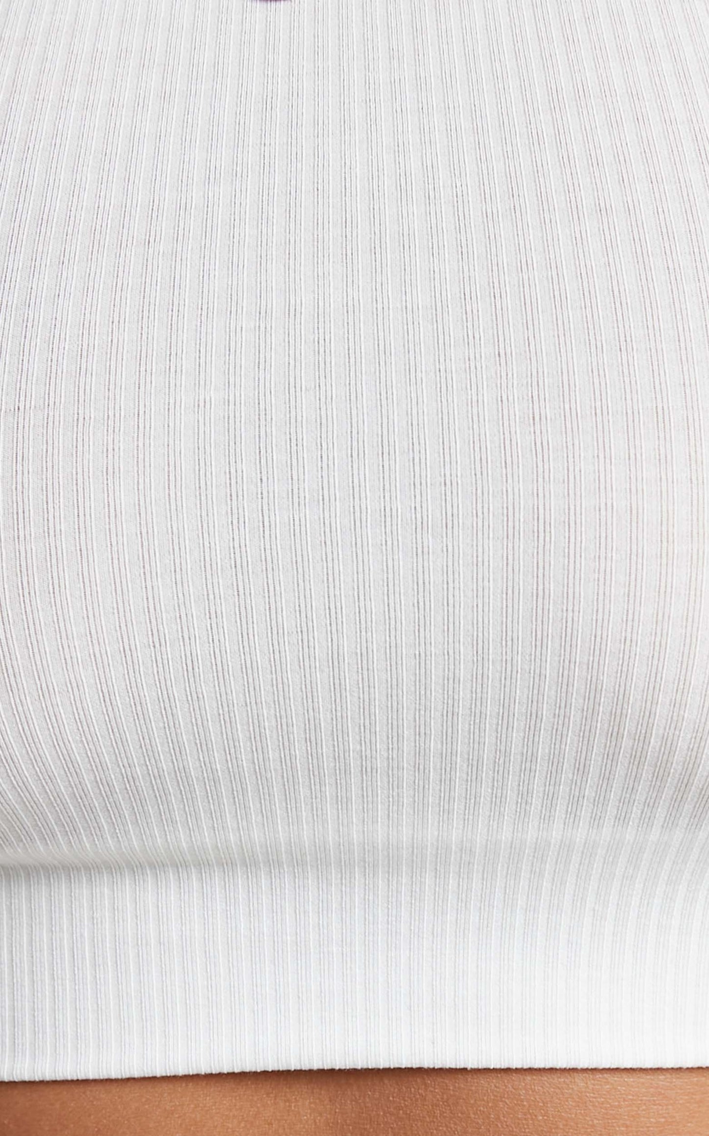 Aleja Top - High Neck Ribbed Tank Top in White