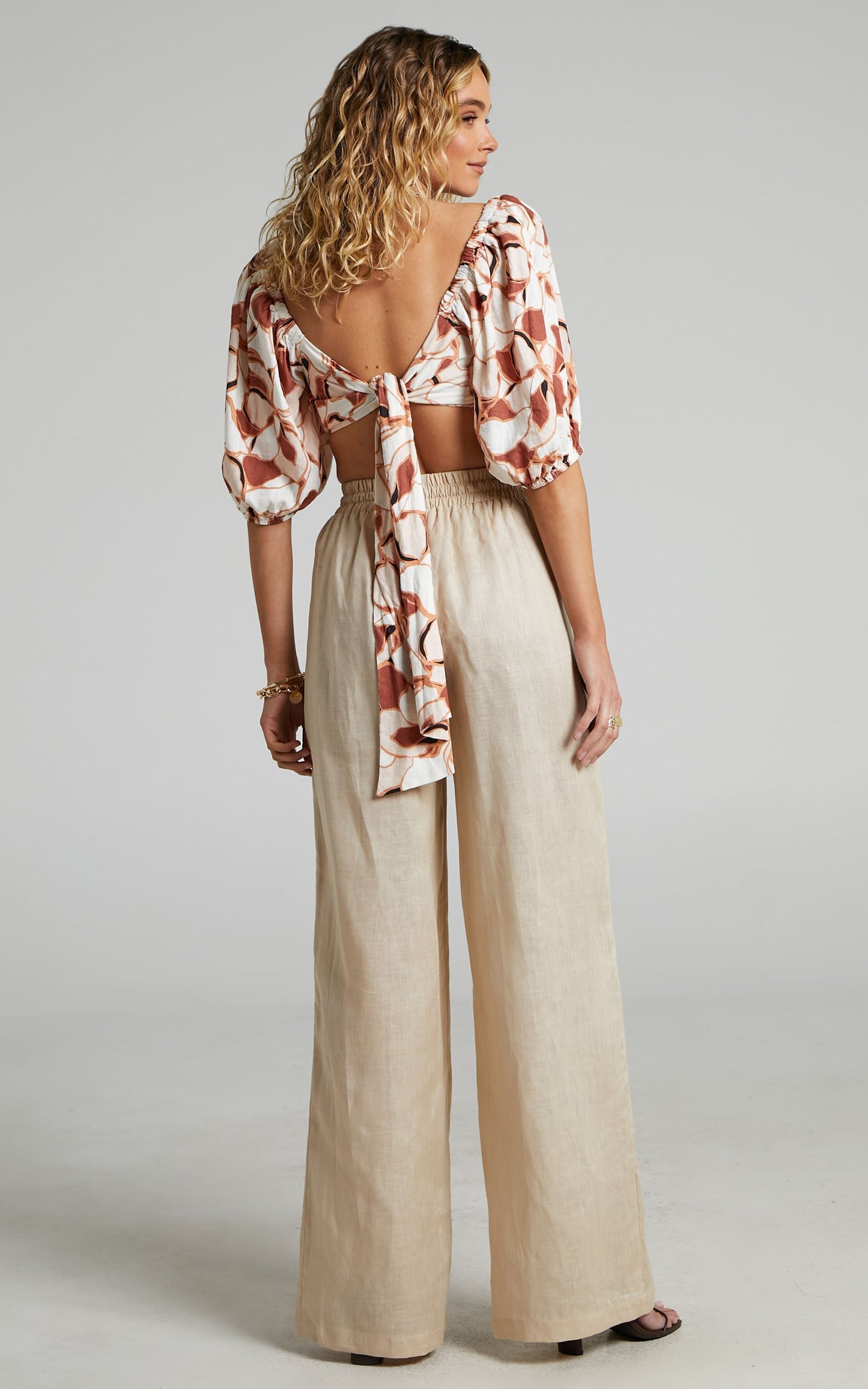 Amalie The Label - Zuri Linen High Waisted Relaxed Wide Leg Linen Pants in Oat