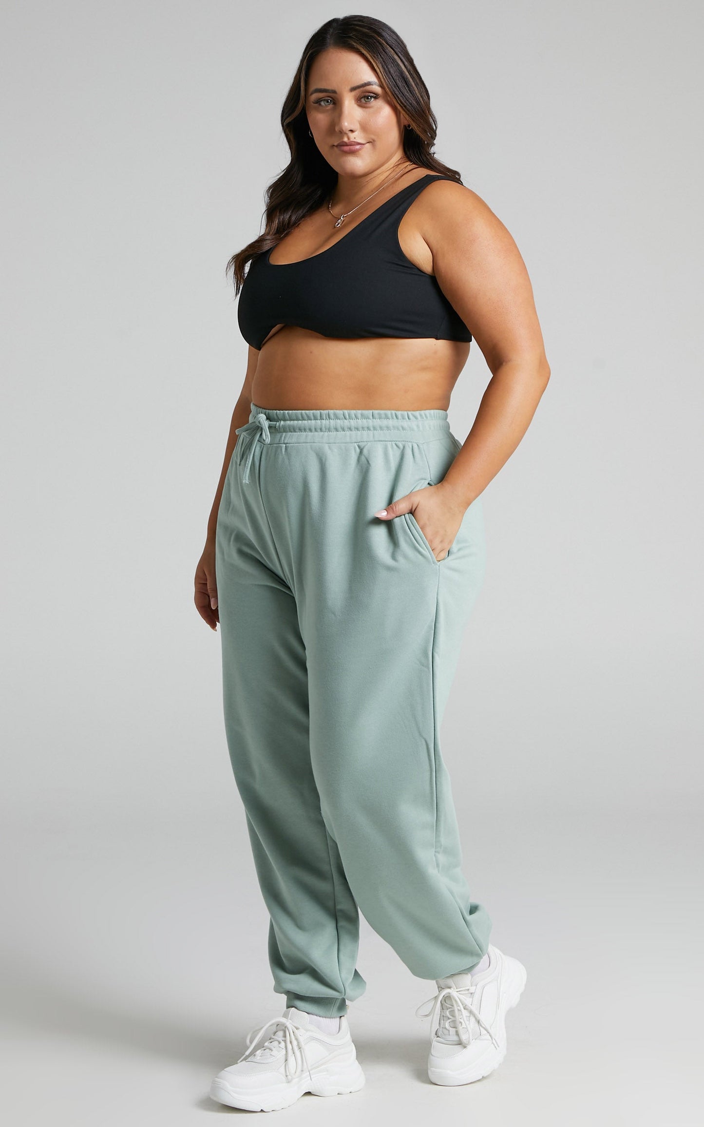 Charilyn Relaxed Tracksuit Bottoms in Sage