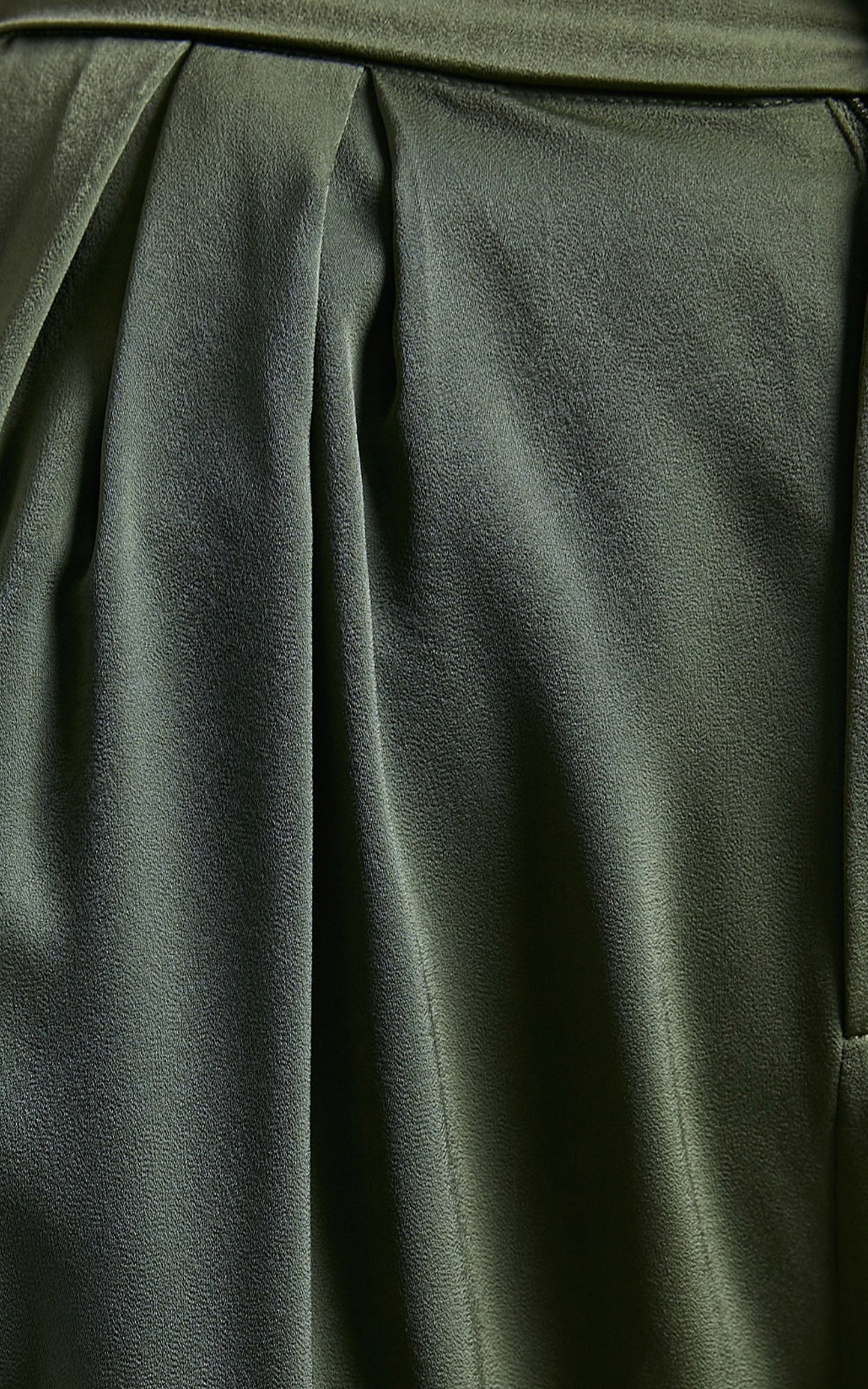 Kimme Ruched Satin Cargo Pants in Khaki